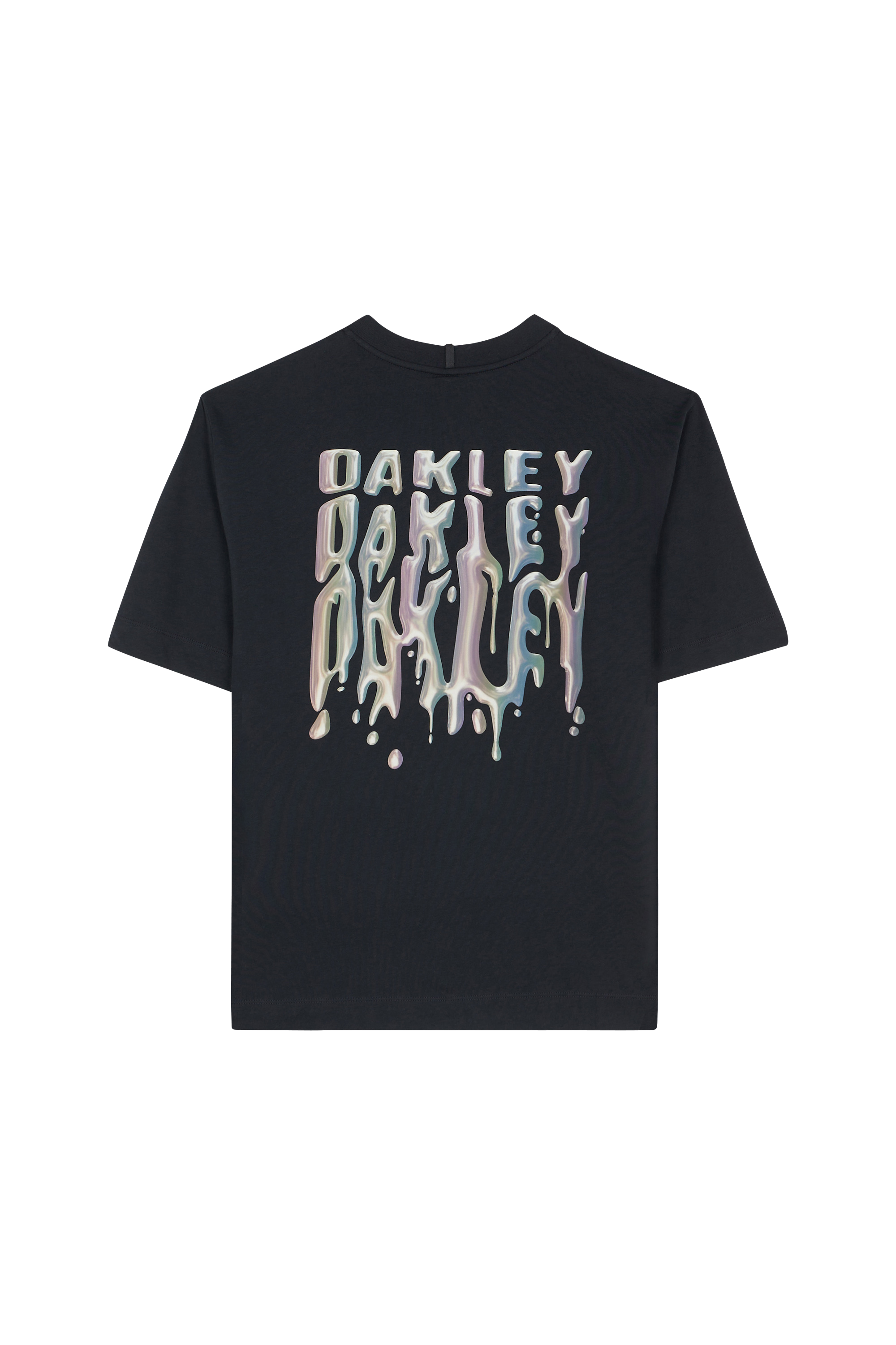Regular-fit round-neck cotton T-shirt Black