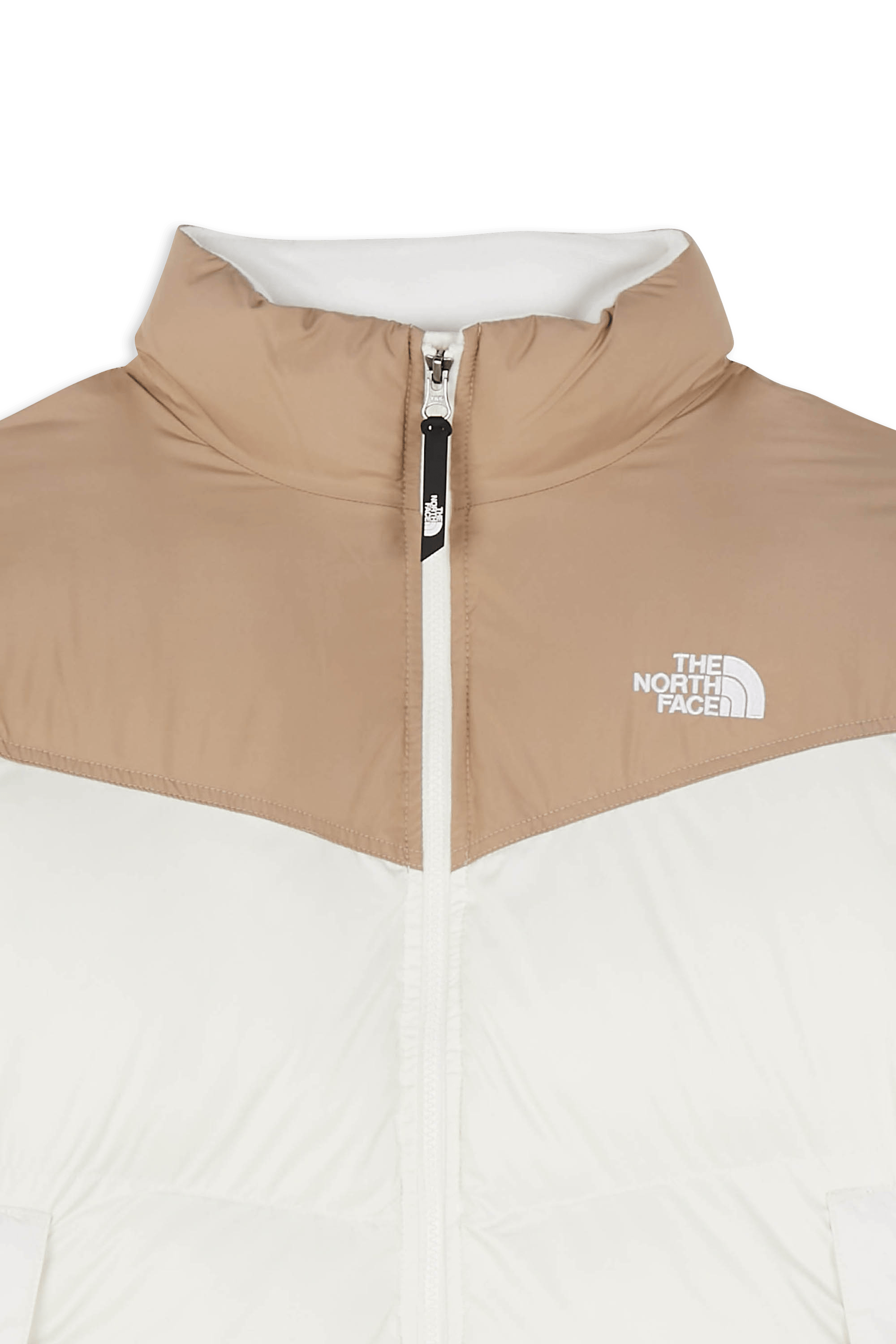 Lightweight quilted padded jacket with high neck Beige