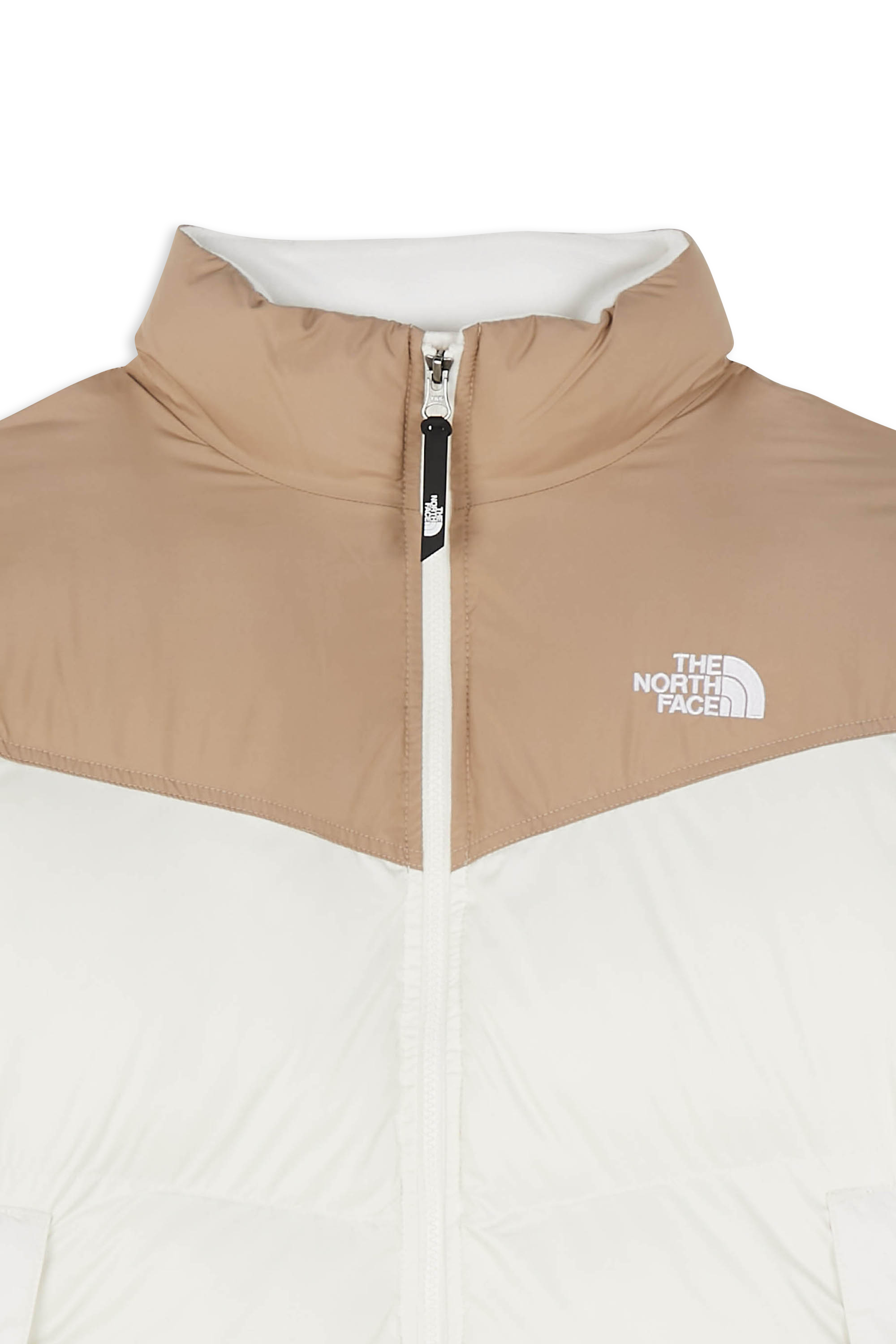 Lightweight quilted padded jacket with high neck Beige