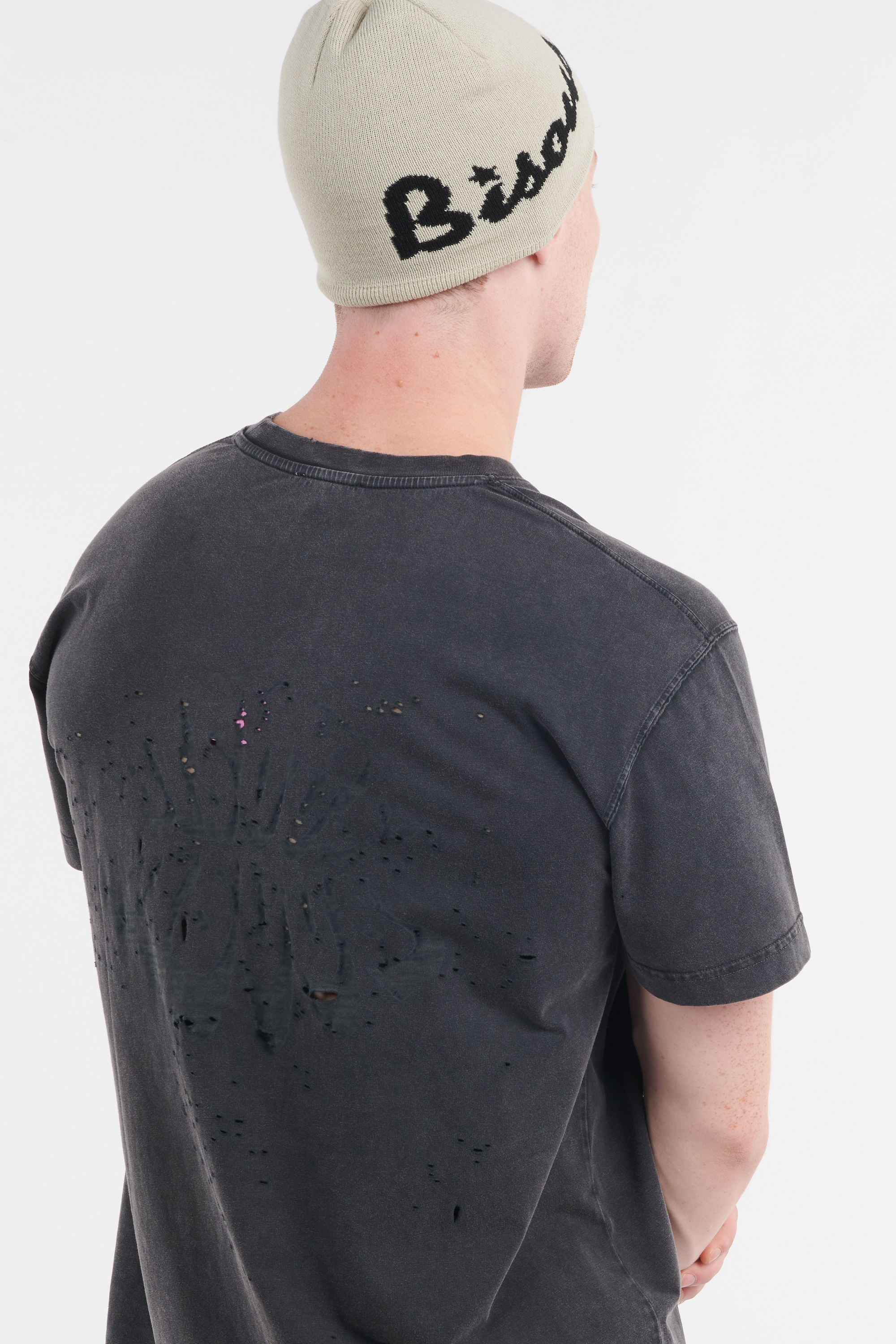 Regular-fit round-neck cotton T-shirt Black