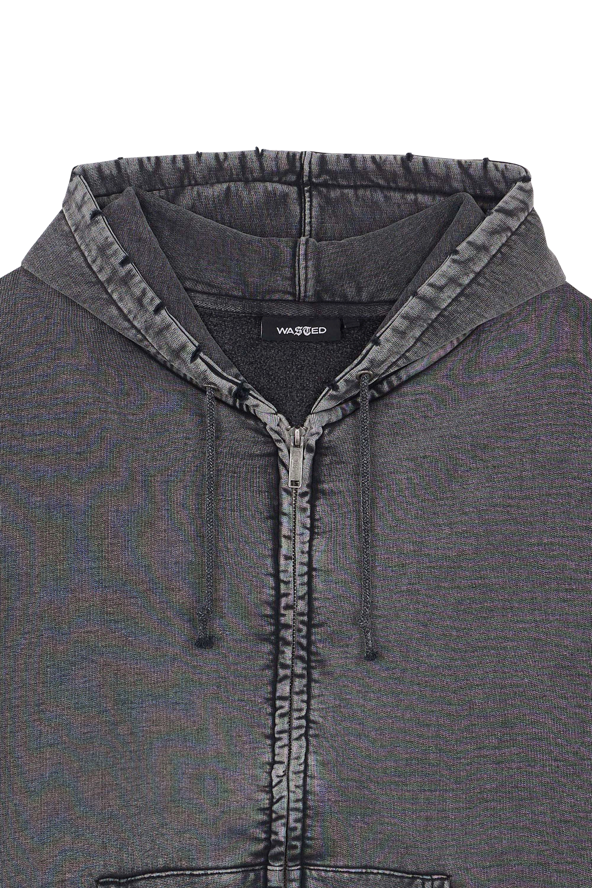 Hoodie zippé | Noir WASTED Homme