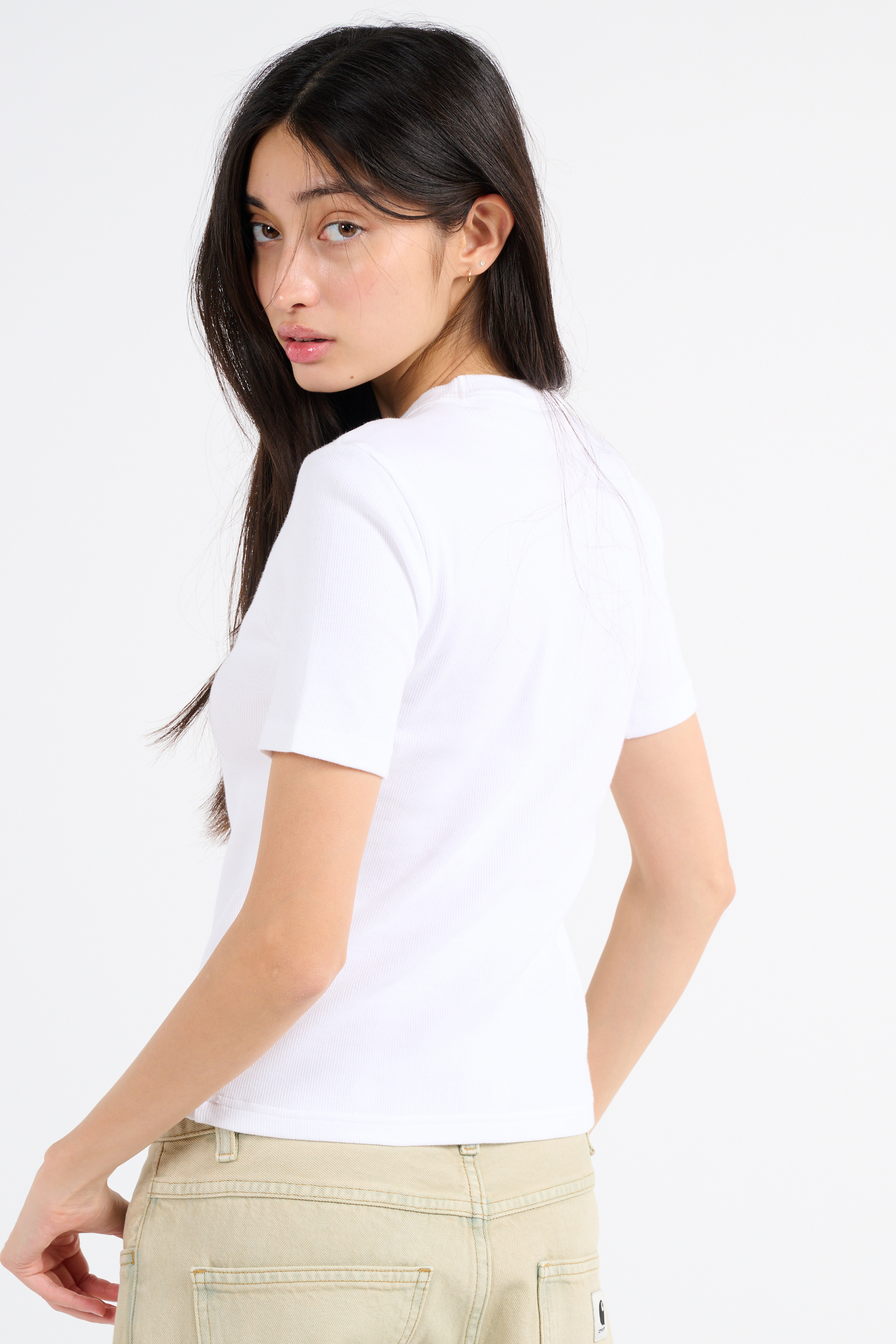 Regular-fit round-neck cotton T-shirt White
