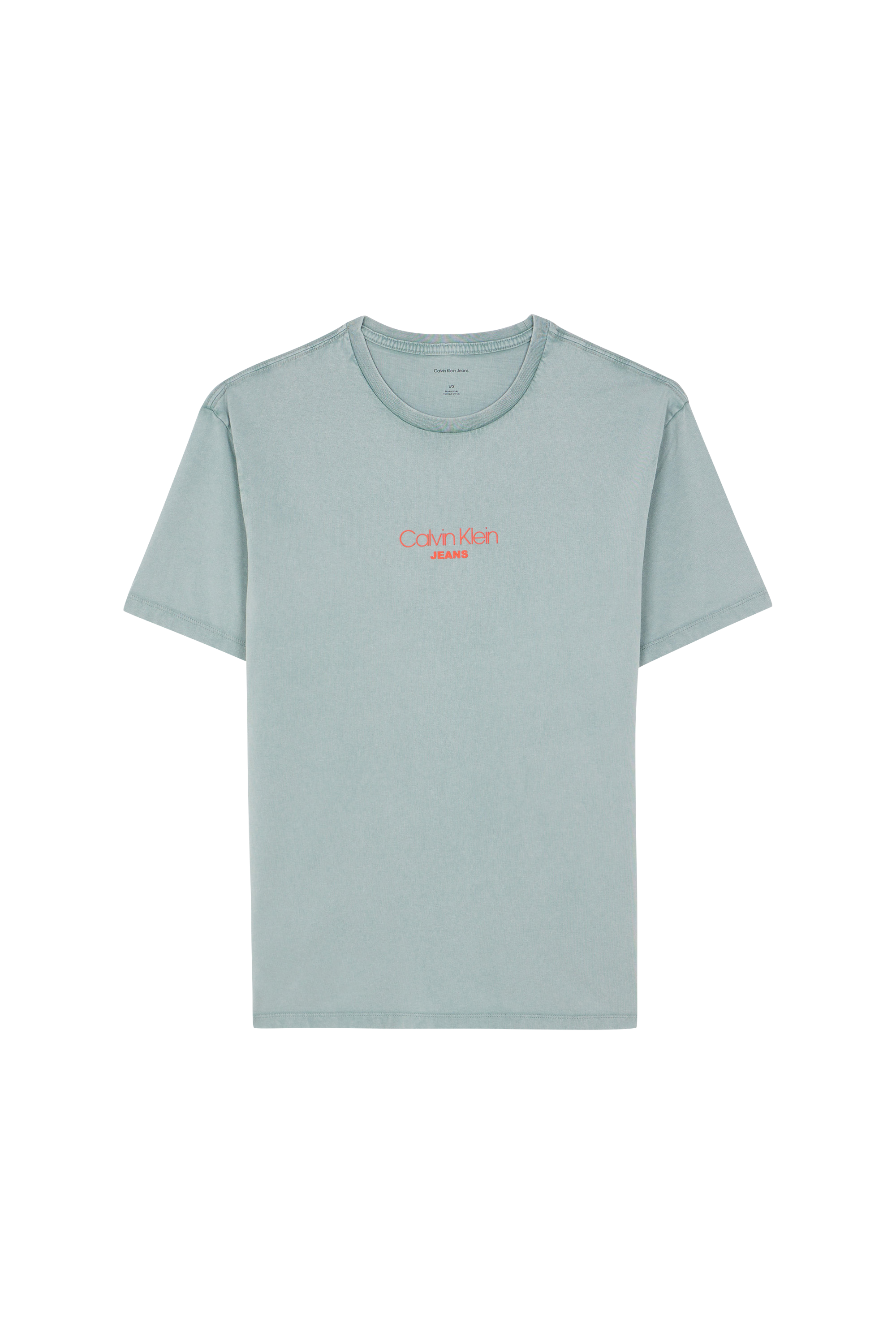 Regular-fit round-neck cotton T-shirt Blue