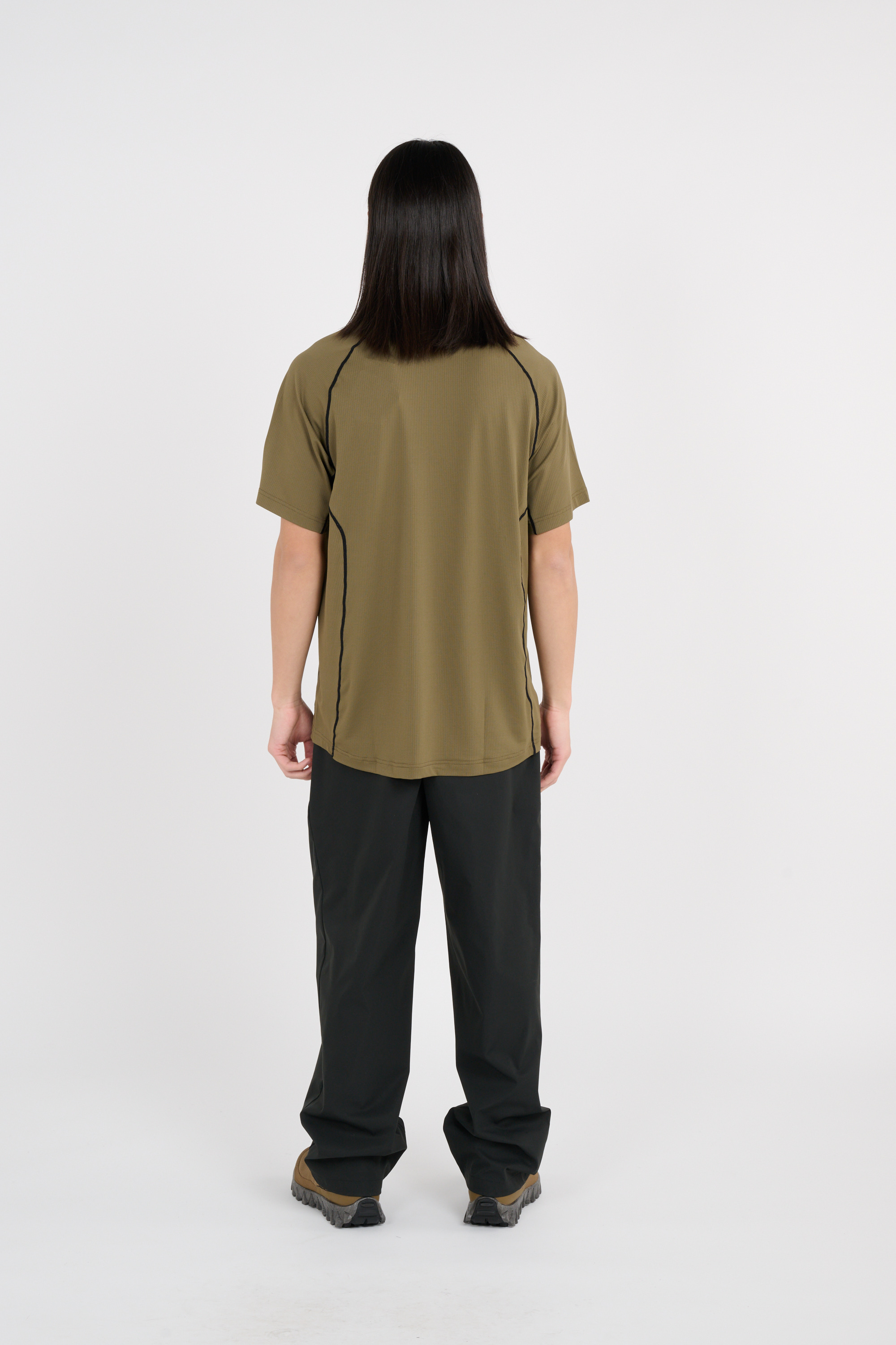 Regular-fit round-neck cotton T-shirt Khaki