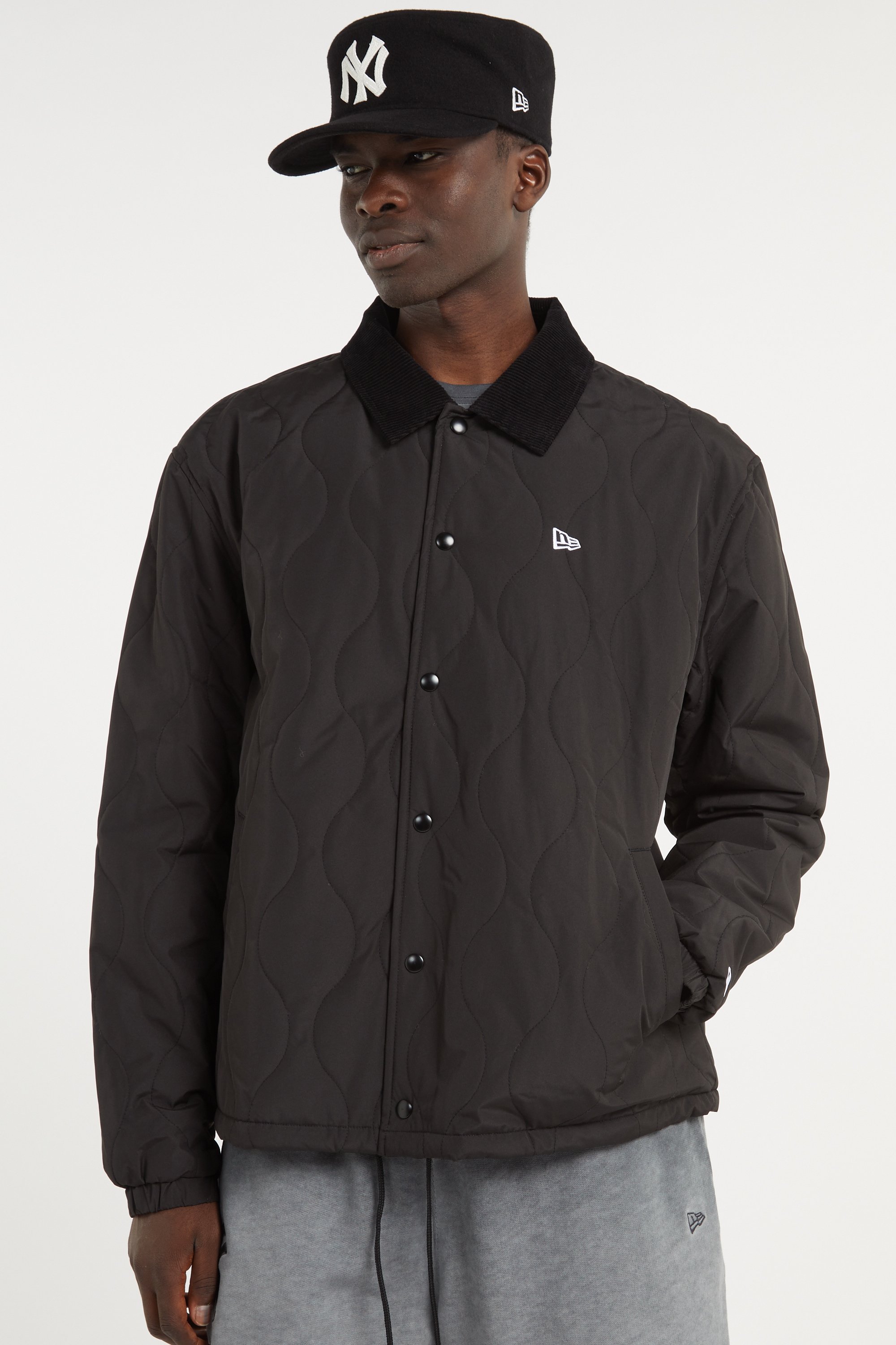 Quilted jacket with classic collar | Black NEW ERA Men