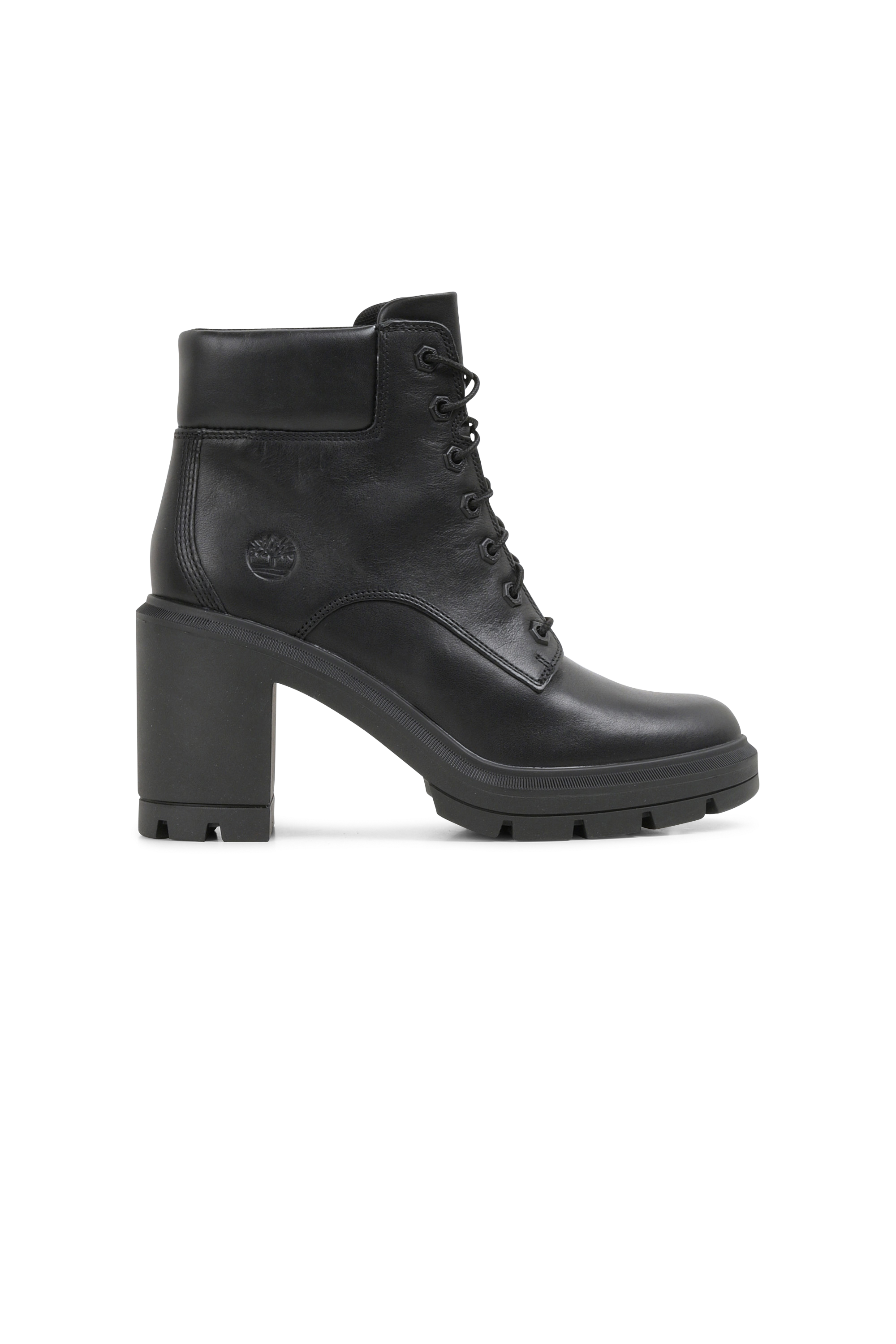Heeled leather mid-calf boots Black