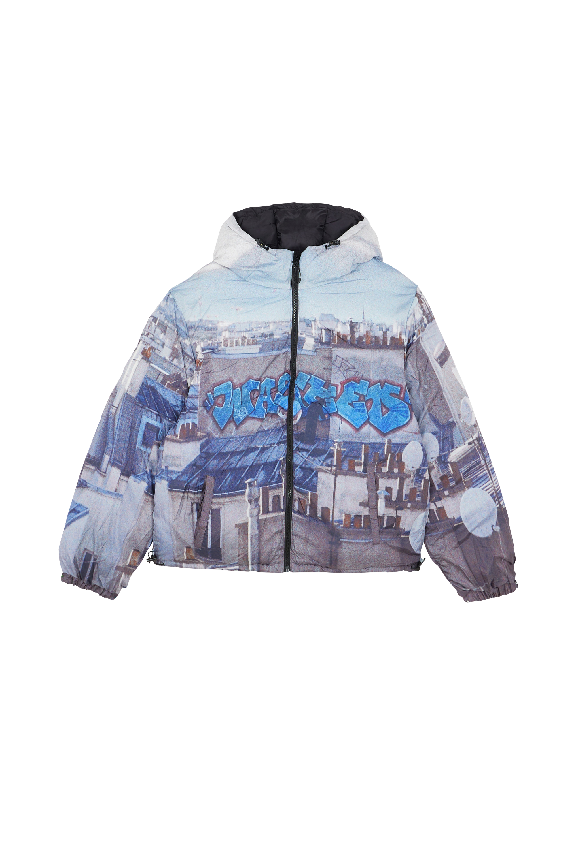 Lightweight quilted padded jacket with high neck Black