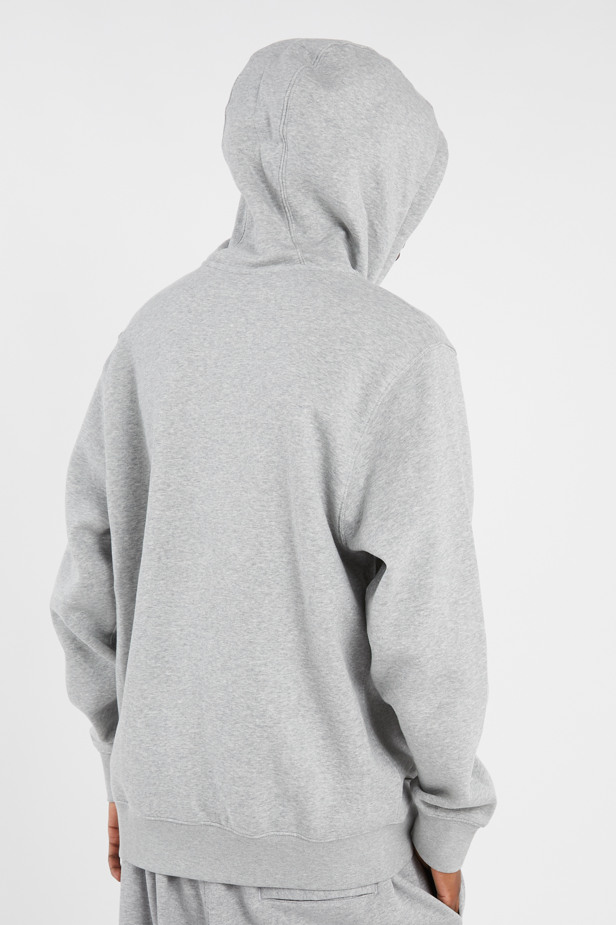 Regular-fit zip-up cotton-blend hoodie with Pony Player Grey