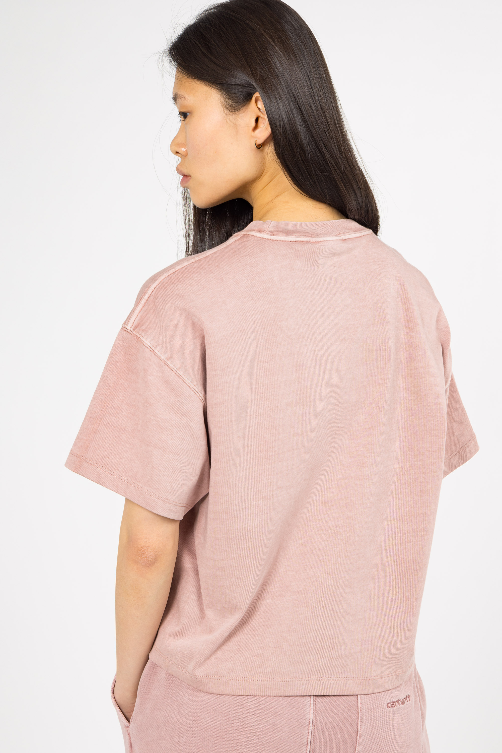 Regular-fit round-neck cotton T-shirt Pink