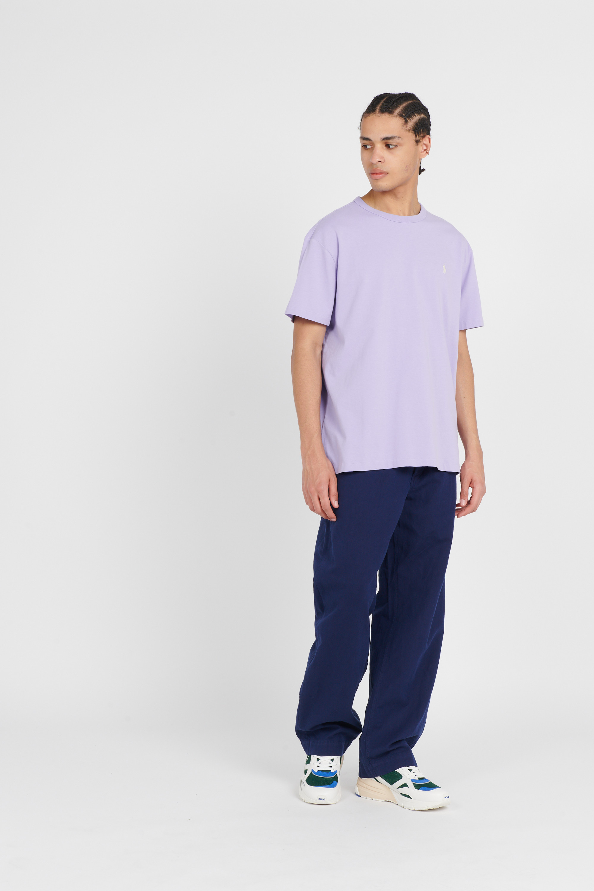 Regular-fit round-neck cotton T-shirt Purple