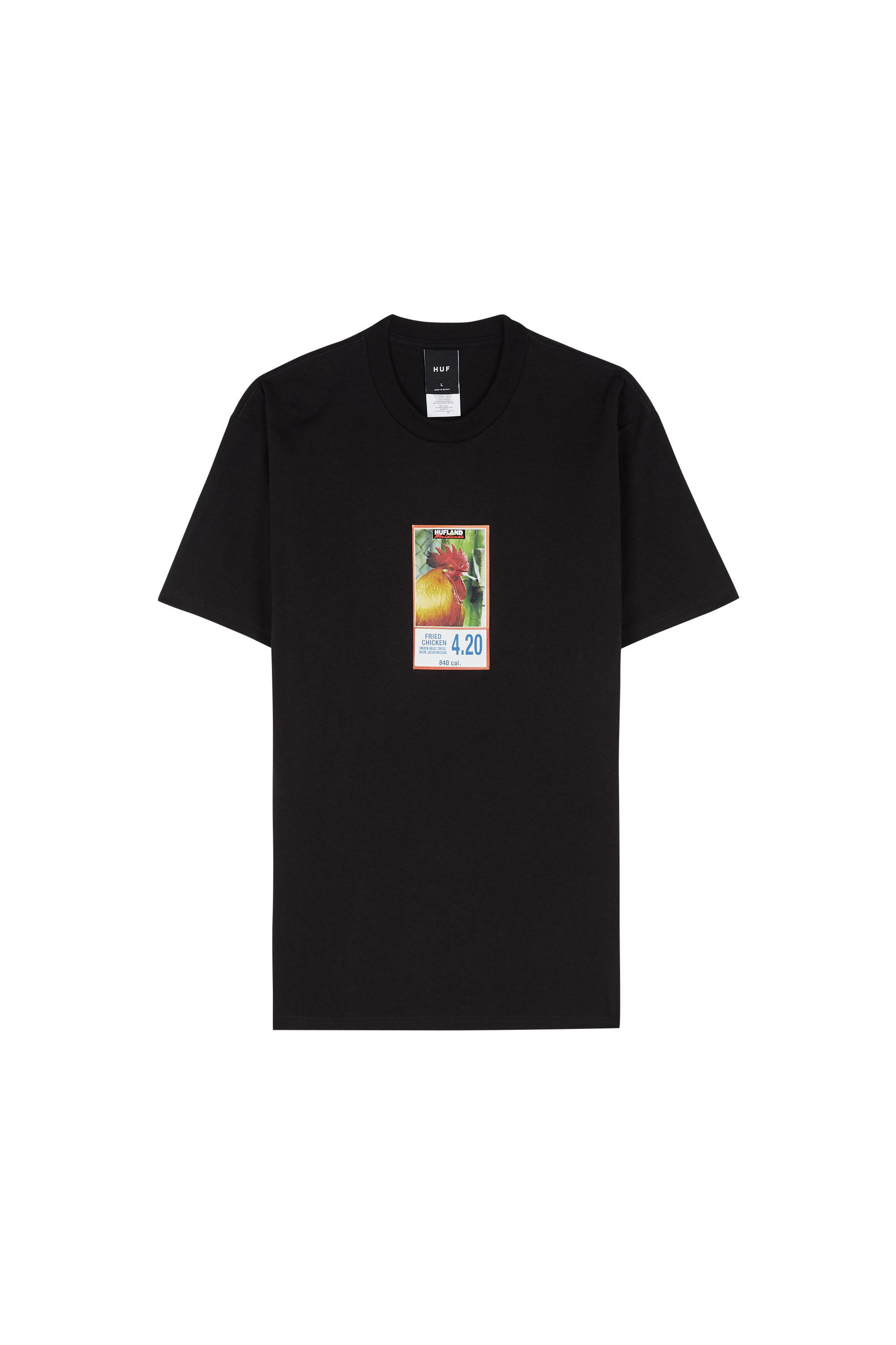 Regular-fit round-neck cotton T-shirt Black