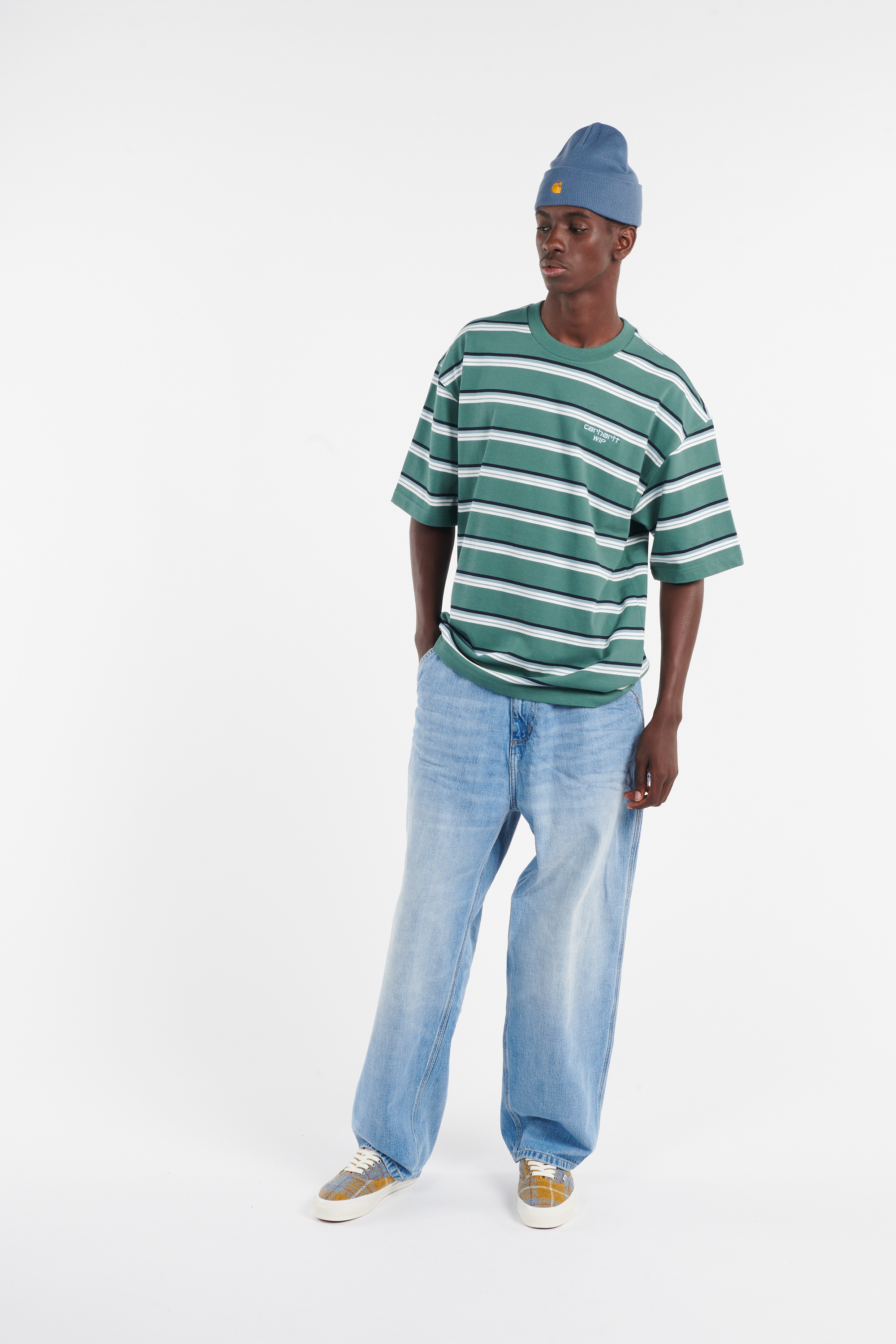 Regular-fit round-neck cotton T-shirt Multicolored