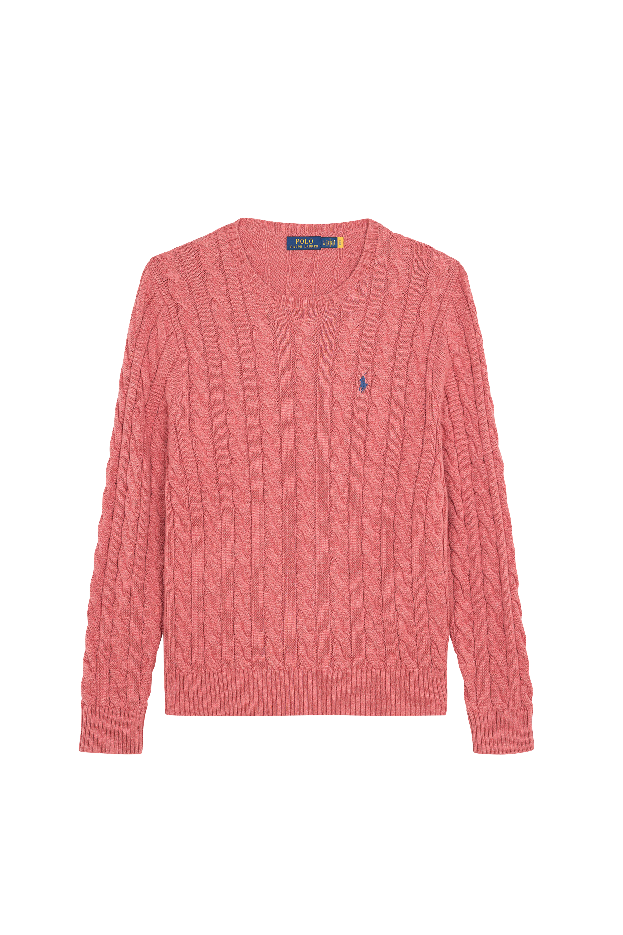 Pull droit col rond en coton POLO RALPH LAUREN Rouge