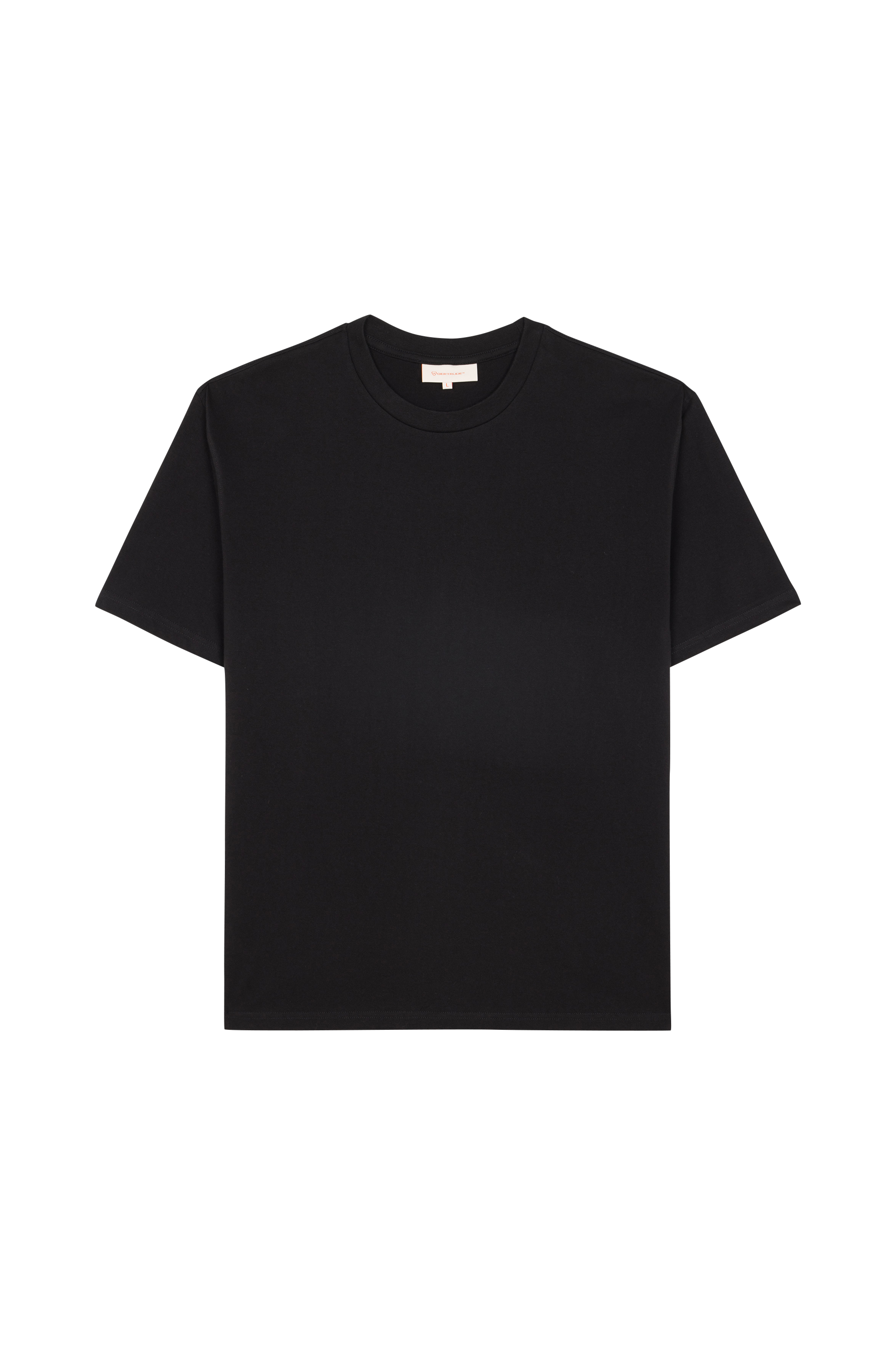 Regular-fit round-neck cotton T-shirt Black