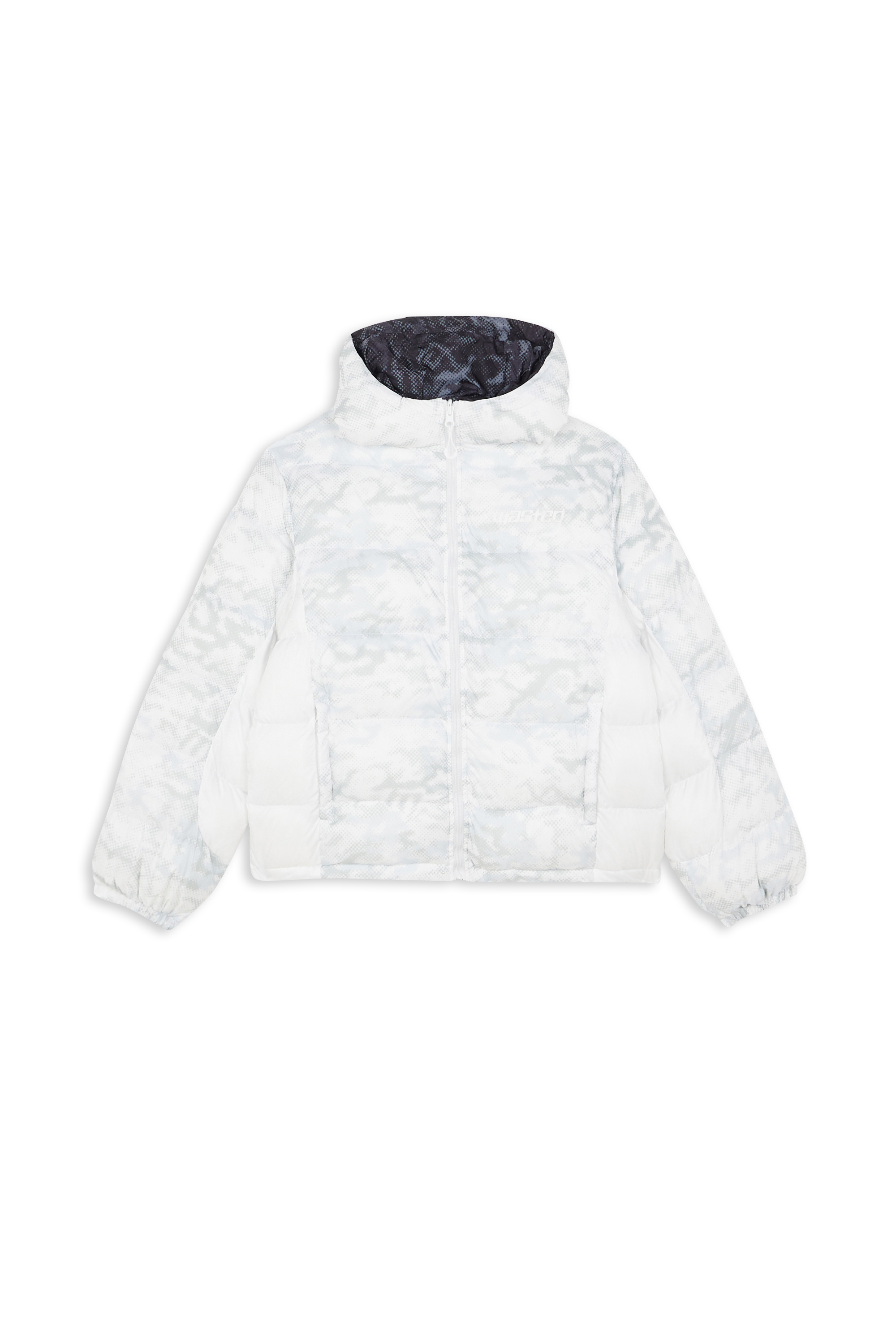 Lightweight quilted padded jacket with high neck White