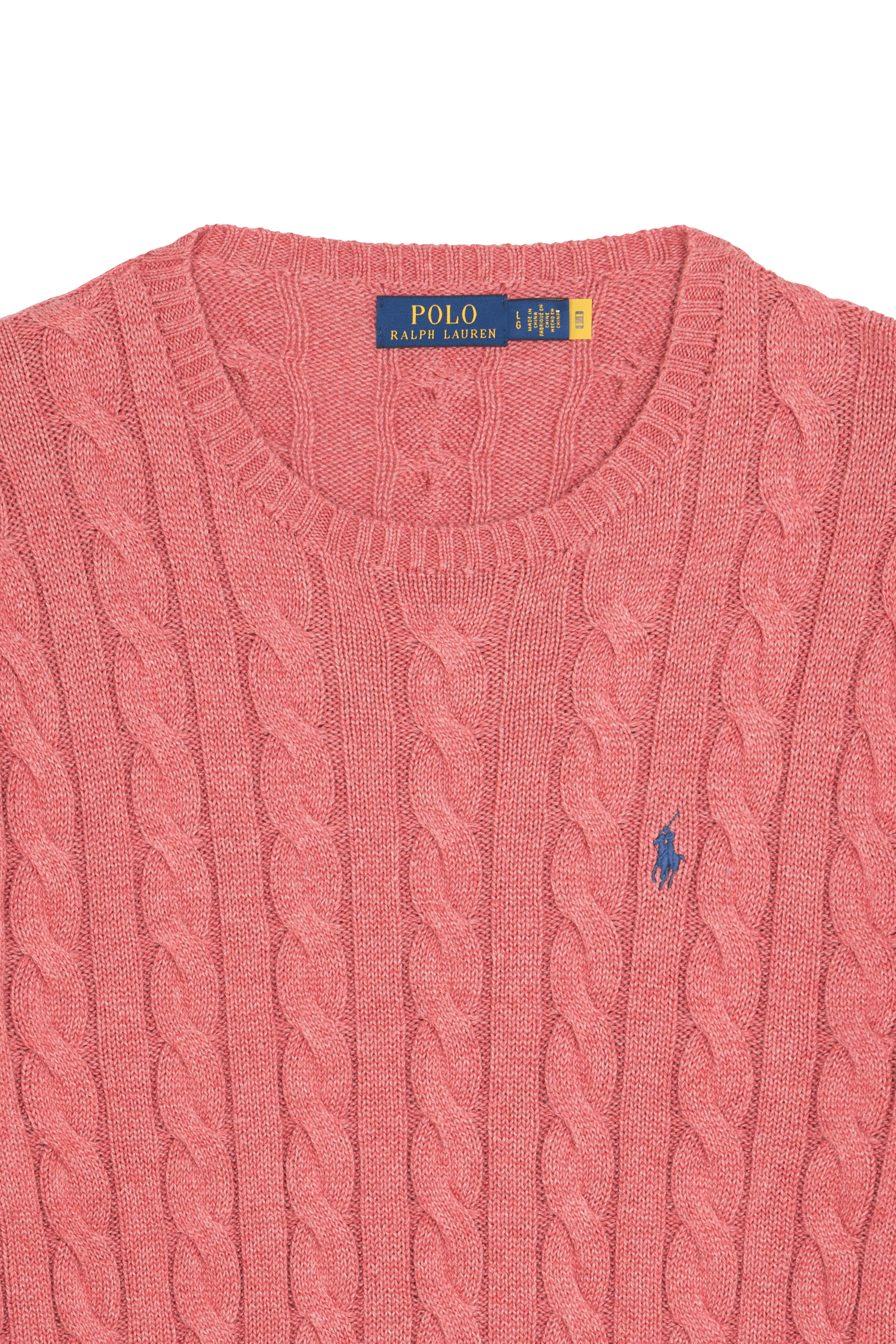 Pull droit col rond en coton POLO RALPH LAUREN Rouge