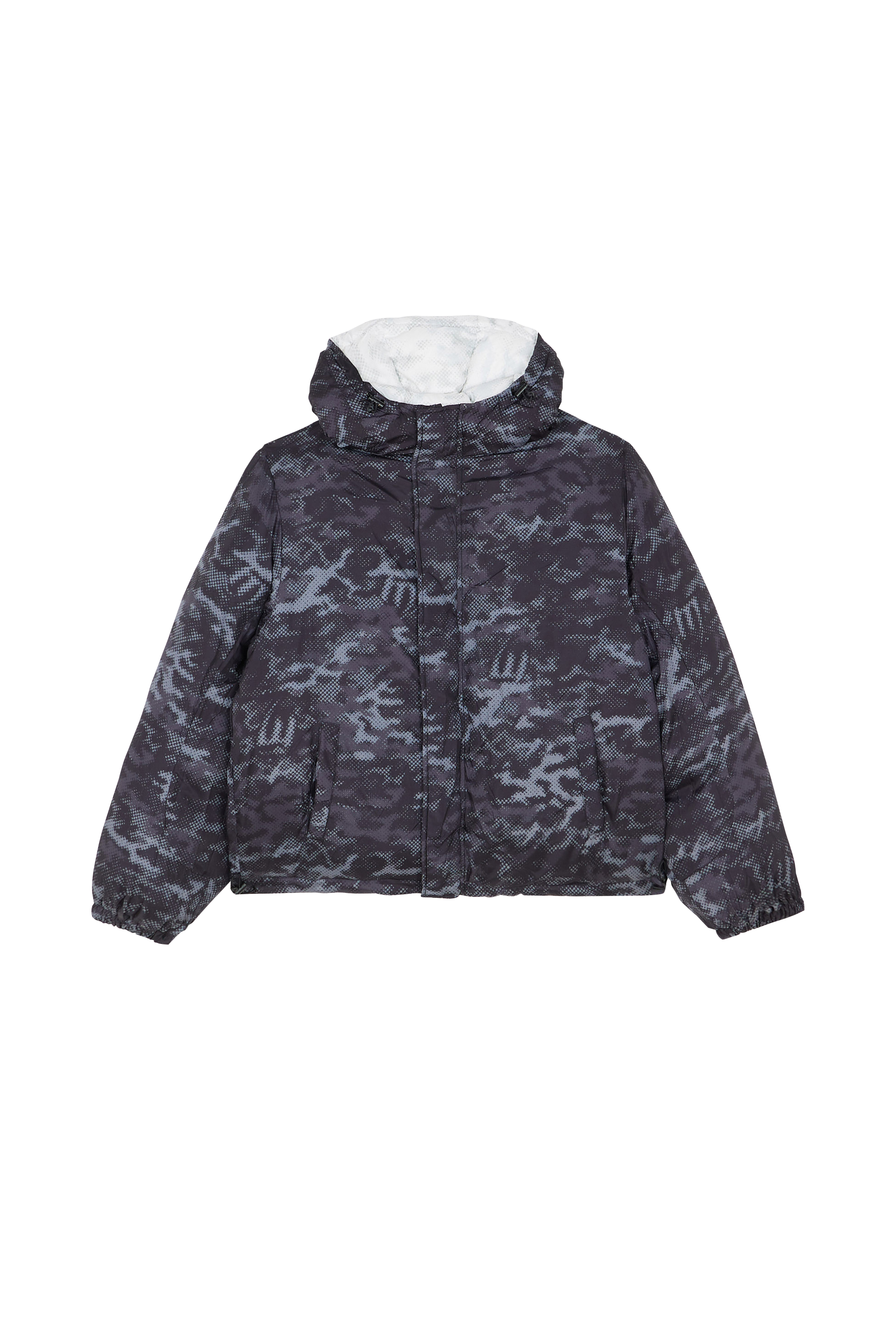 Lightweight quilted padded jacket with high neck White