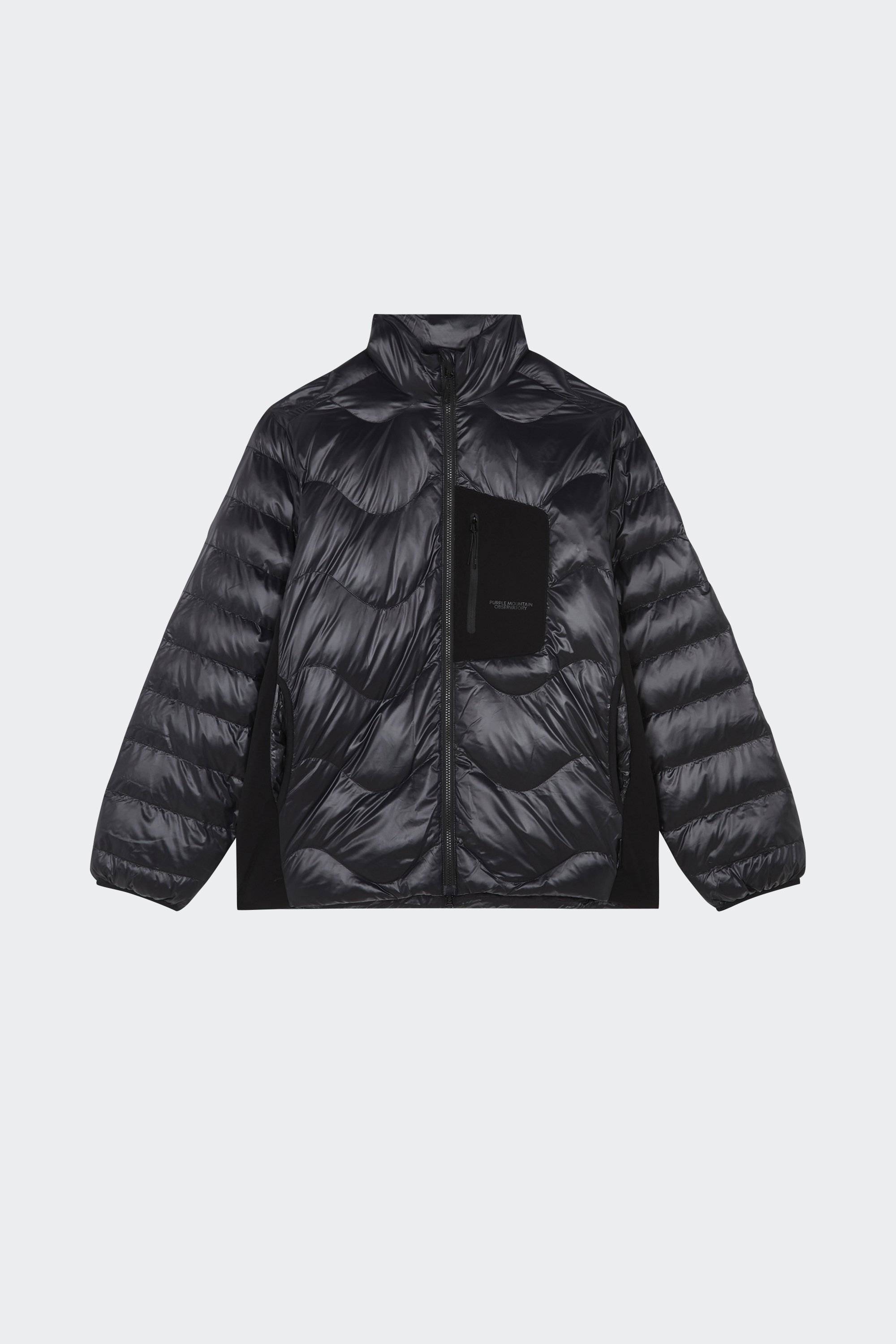 Lightweight quilted padded jacket with high neck | Black by PURPLE MOUNTAIN OBSERVATORY Lightweight quilted padded jacket with high neck Black