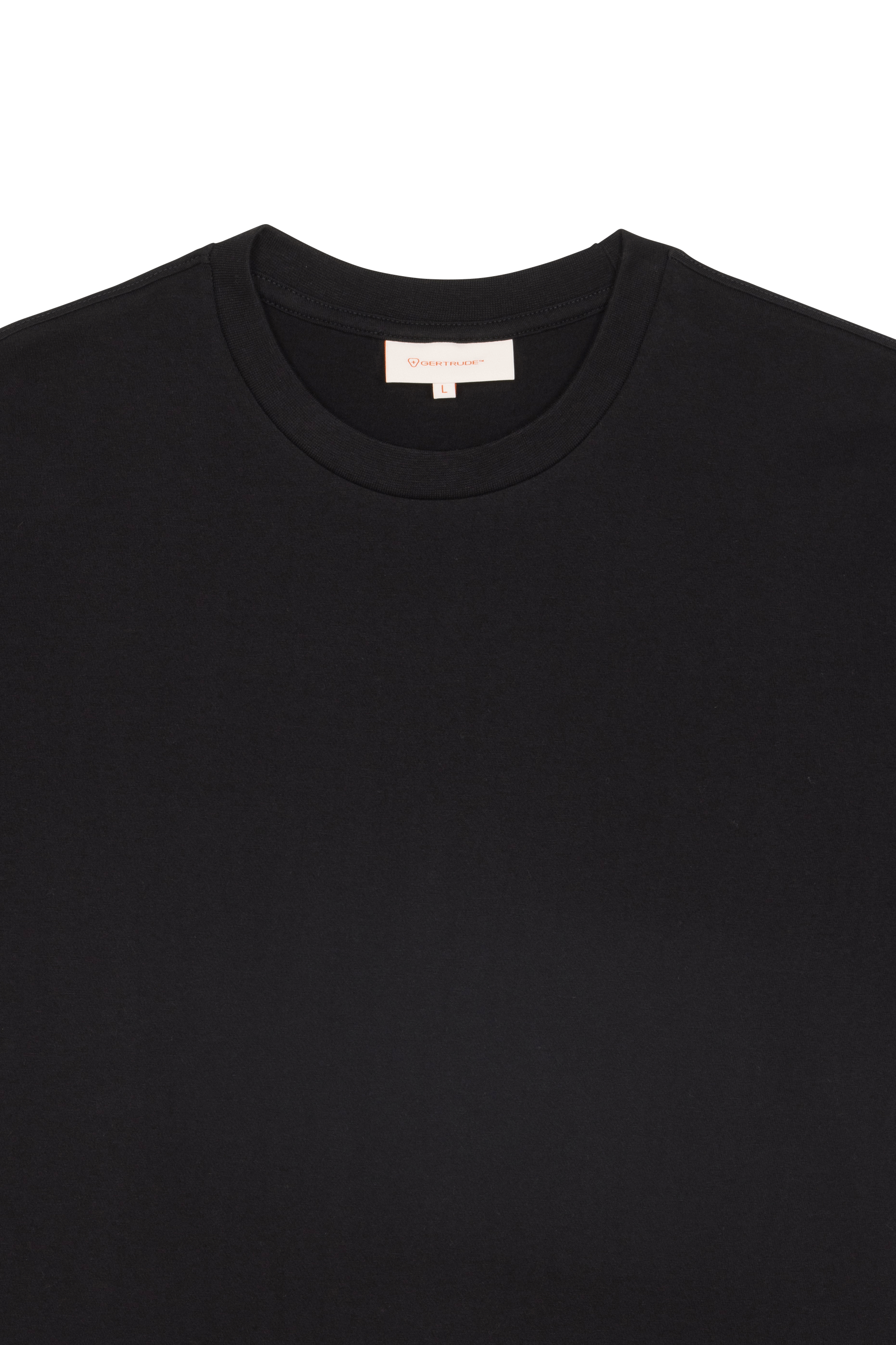Regular-fit round-neck cotton T-shirt Black