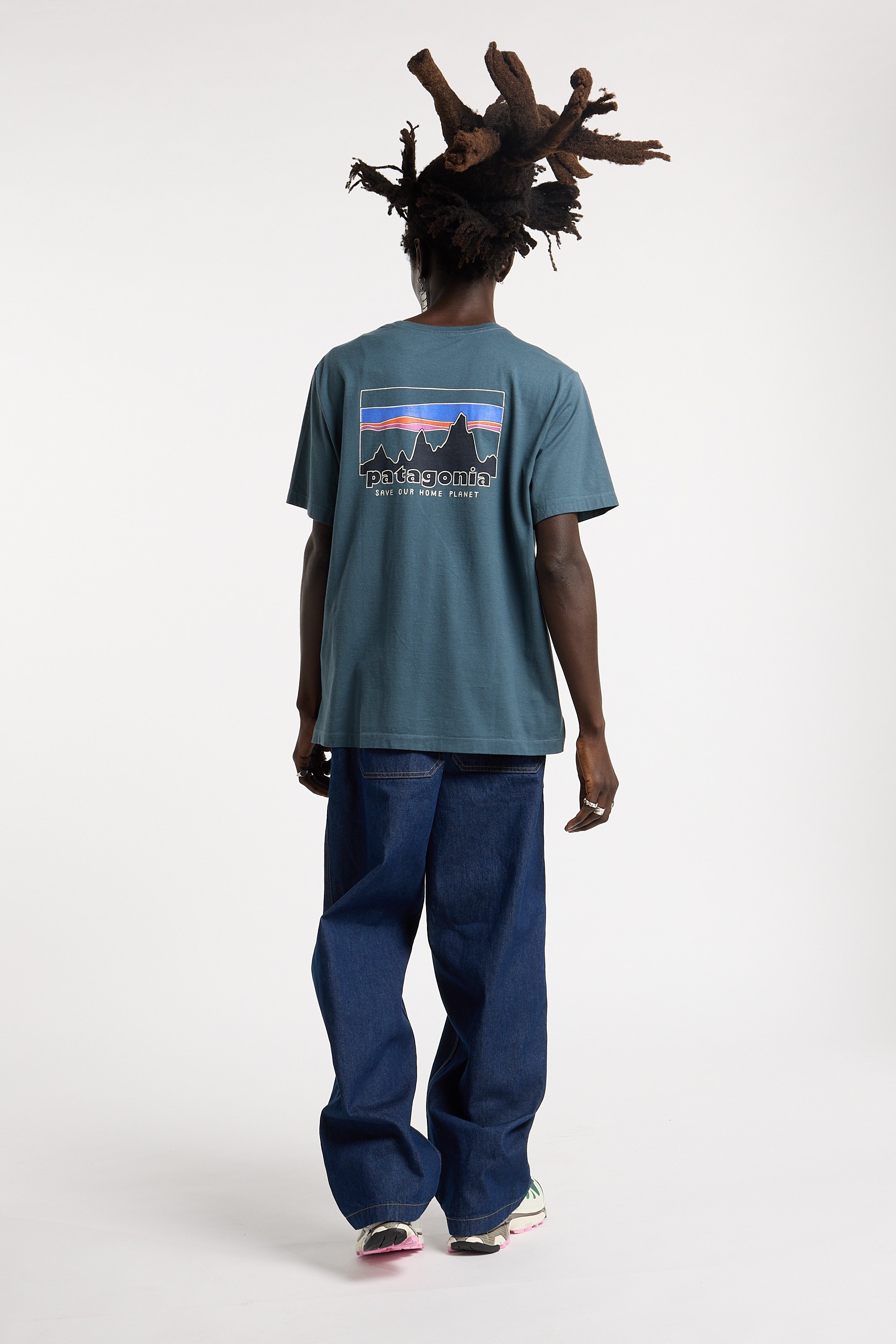 Regular-fit round-neck cotton T-shirt | Blue PATAGONIA Men