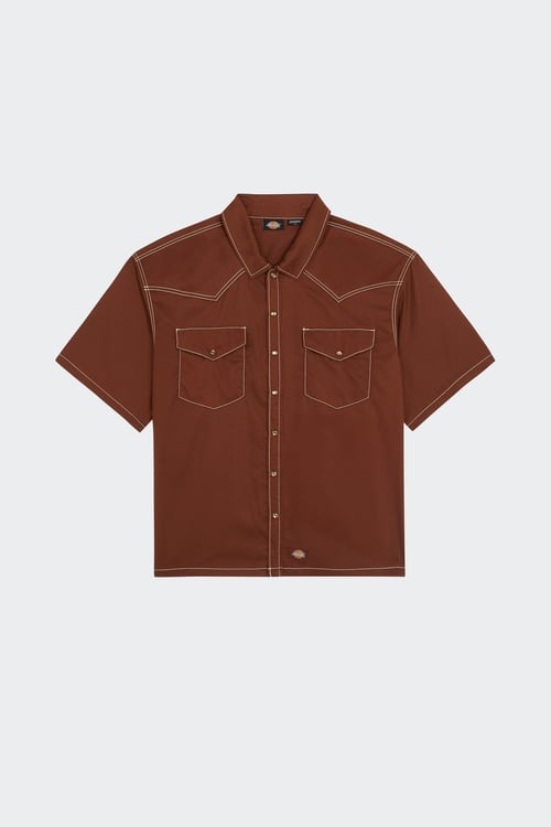 DICKIES Shirt Brown