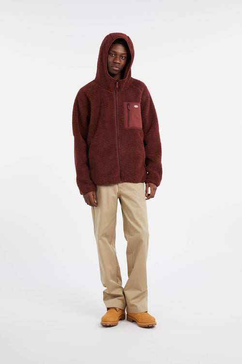 DICKIES Hoodie zippé Rouge
