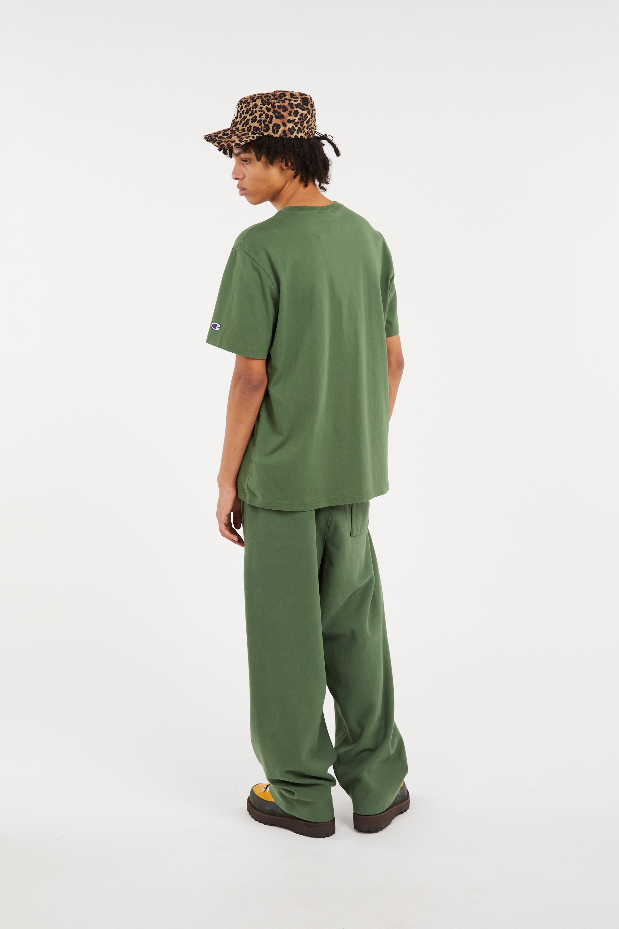 Regular-fit round-neck cotton T-shirt | Green CHAMPION Men