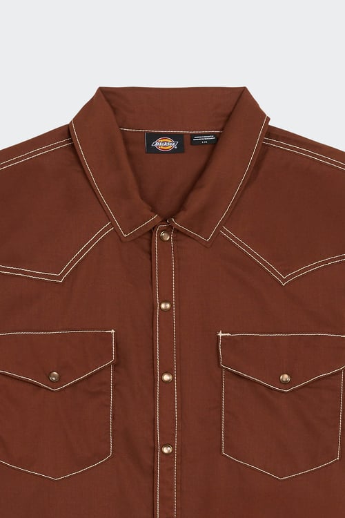 DICKIES Shirt Brown