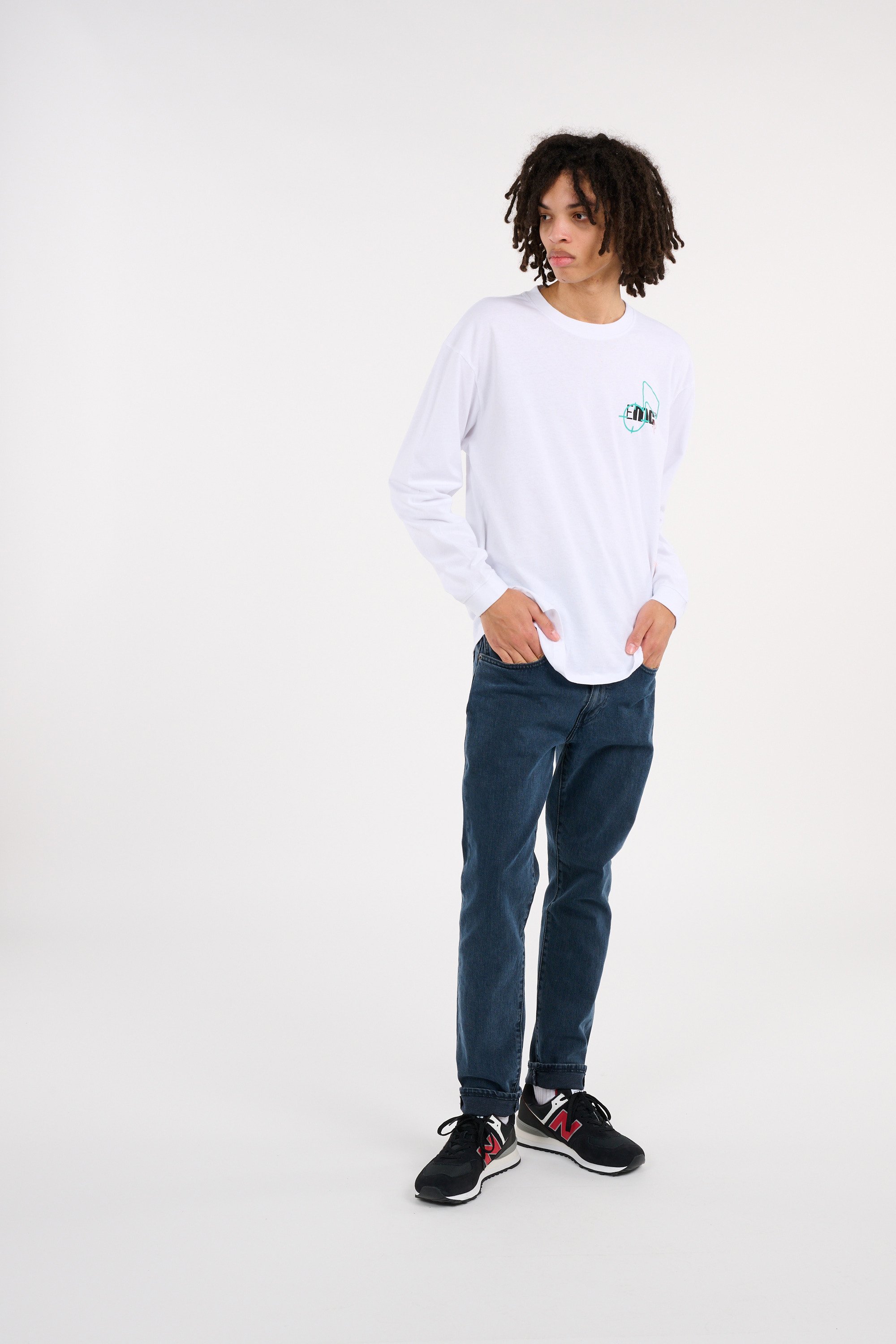 Regular-fit round-neck cotton T-shirt EDWIN White