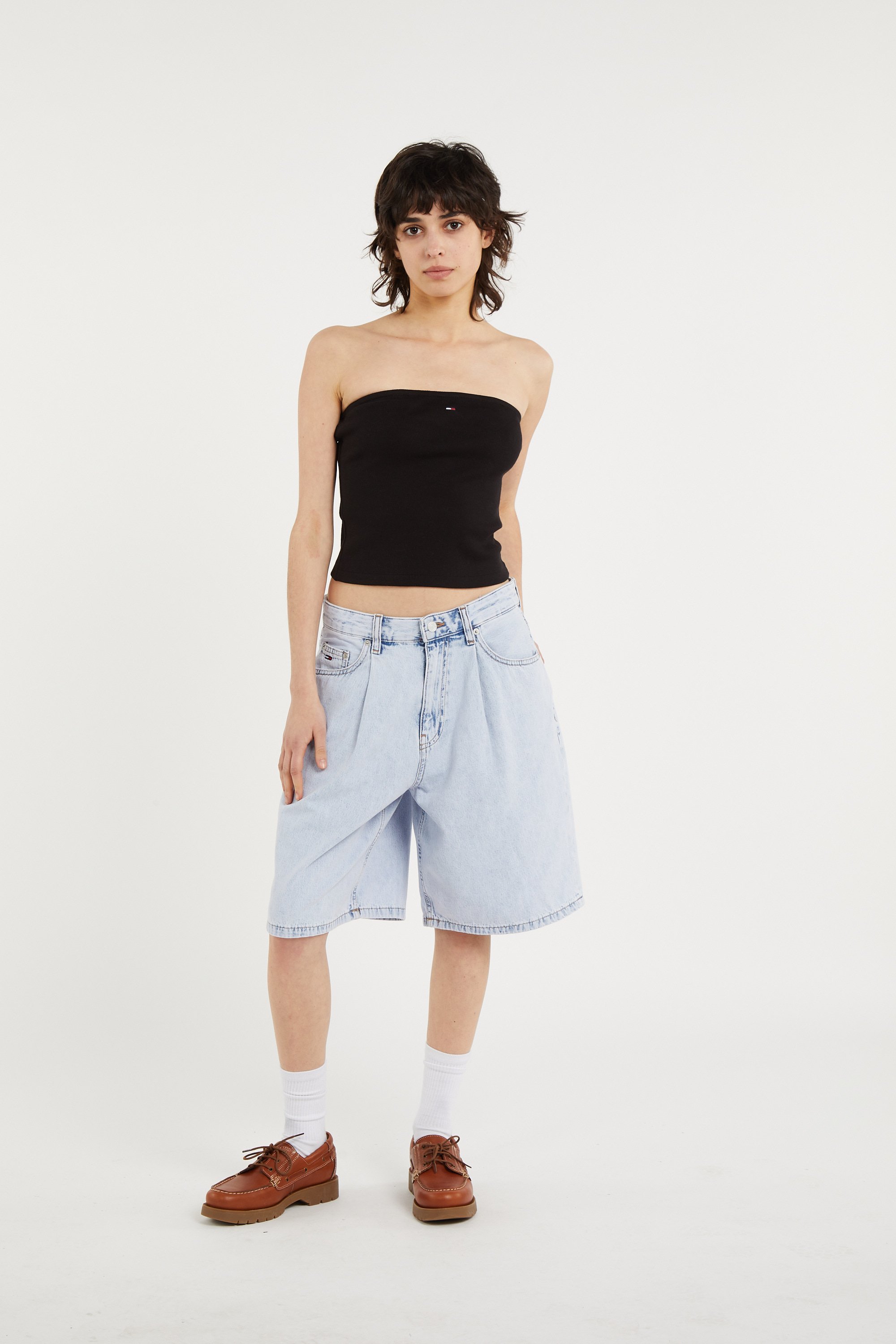 Strapless top TOMMY JEANS Black