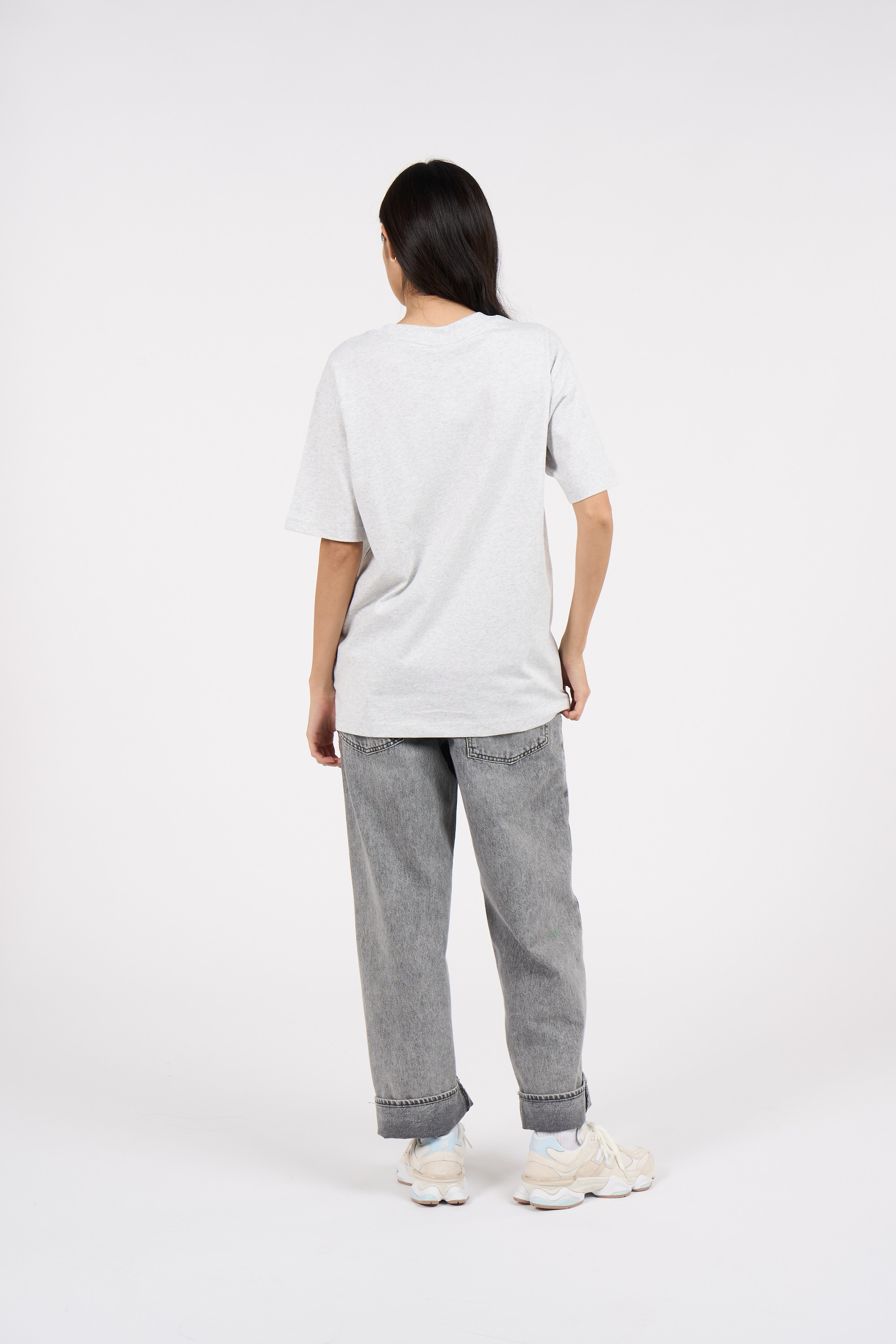 Regular-fit round-neck cotton T-shirt Grey