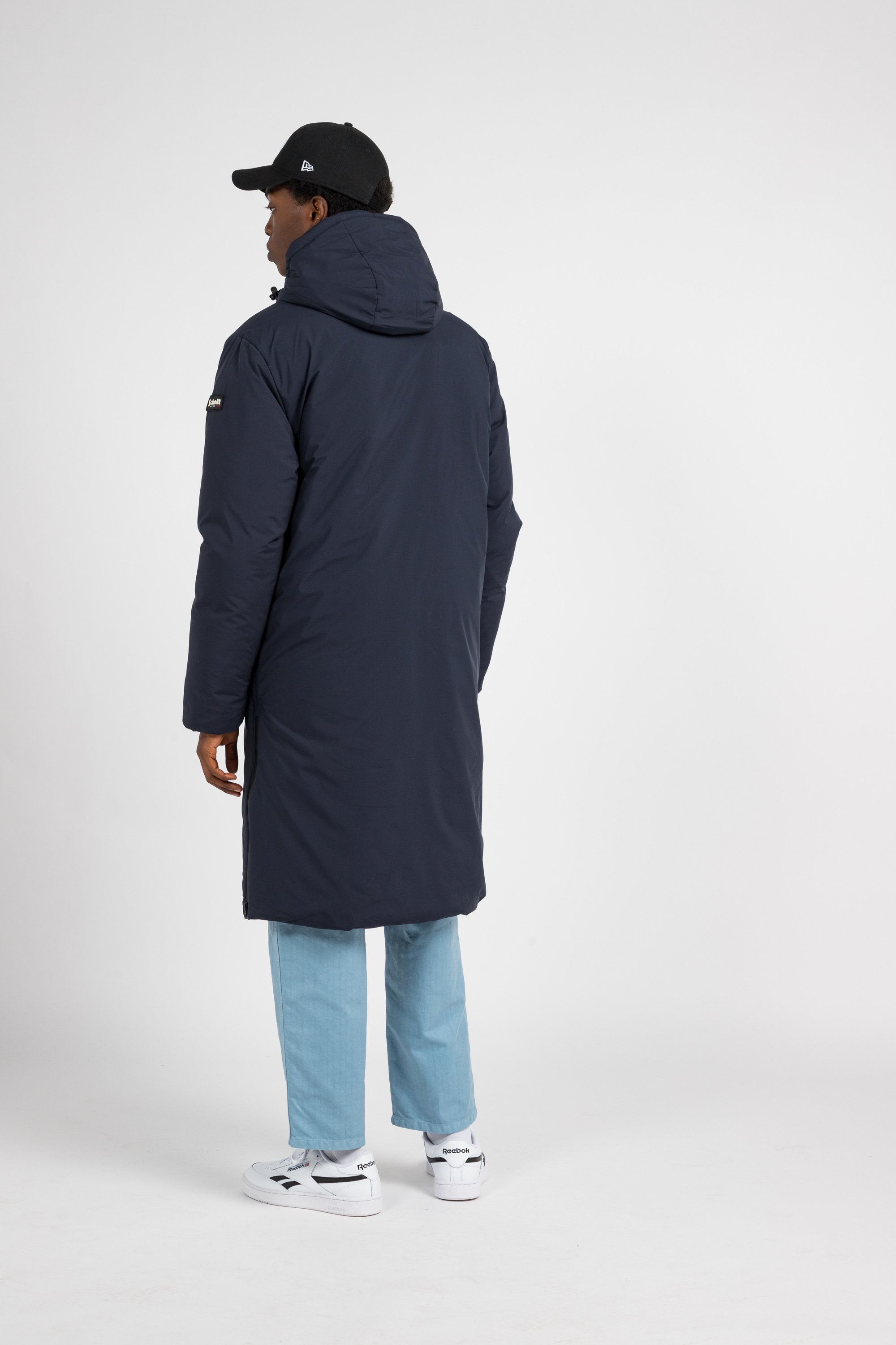 Lightweight quilted padded jacket with high neck Blue