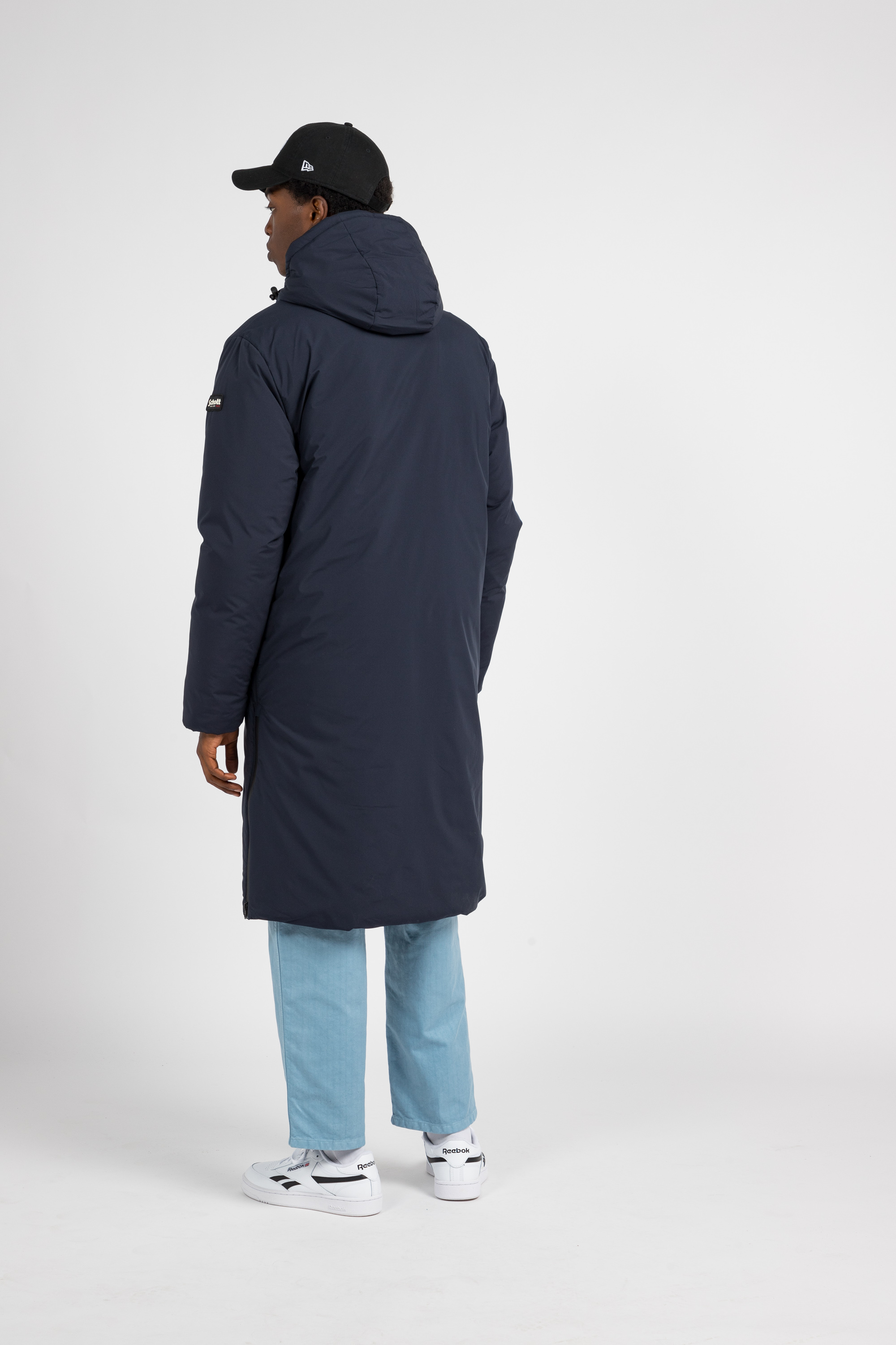 Lightweight quilted padded jacket with high neck Blue
