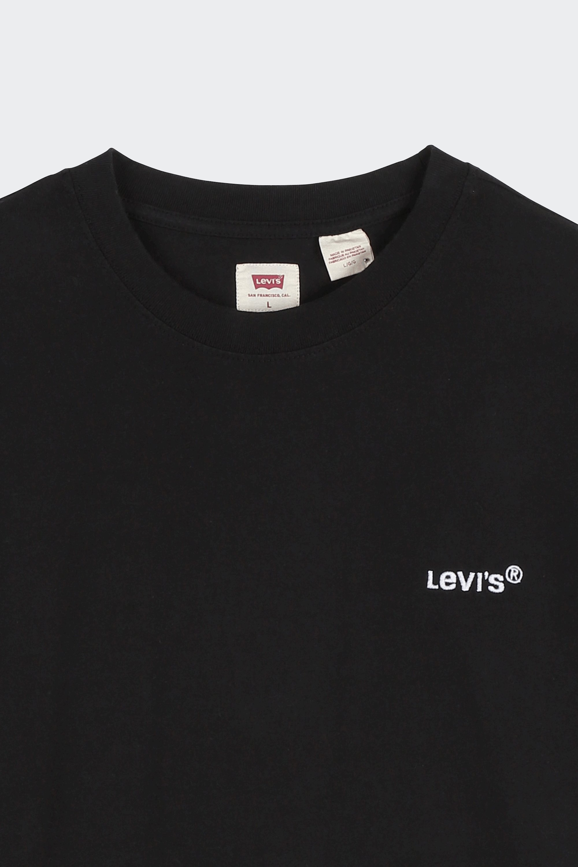 Round-neck cotton T-shirt with embroidered logo | Black by LEVI'S Round-neck cotton T-shirt with embroidered logo Black