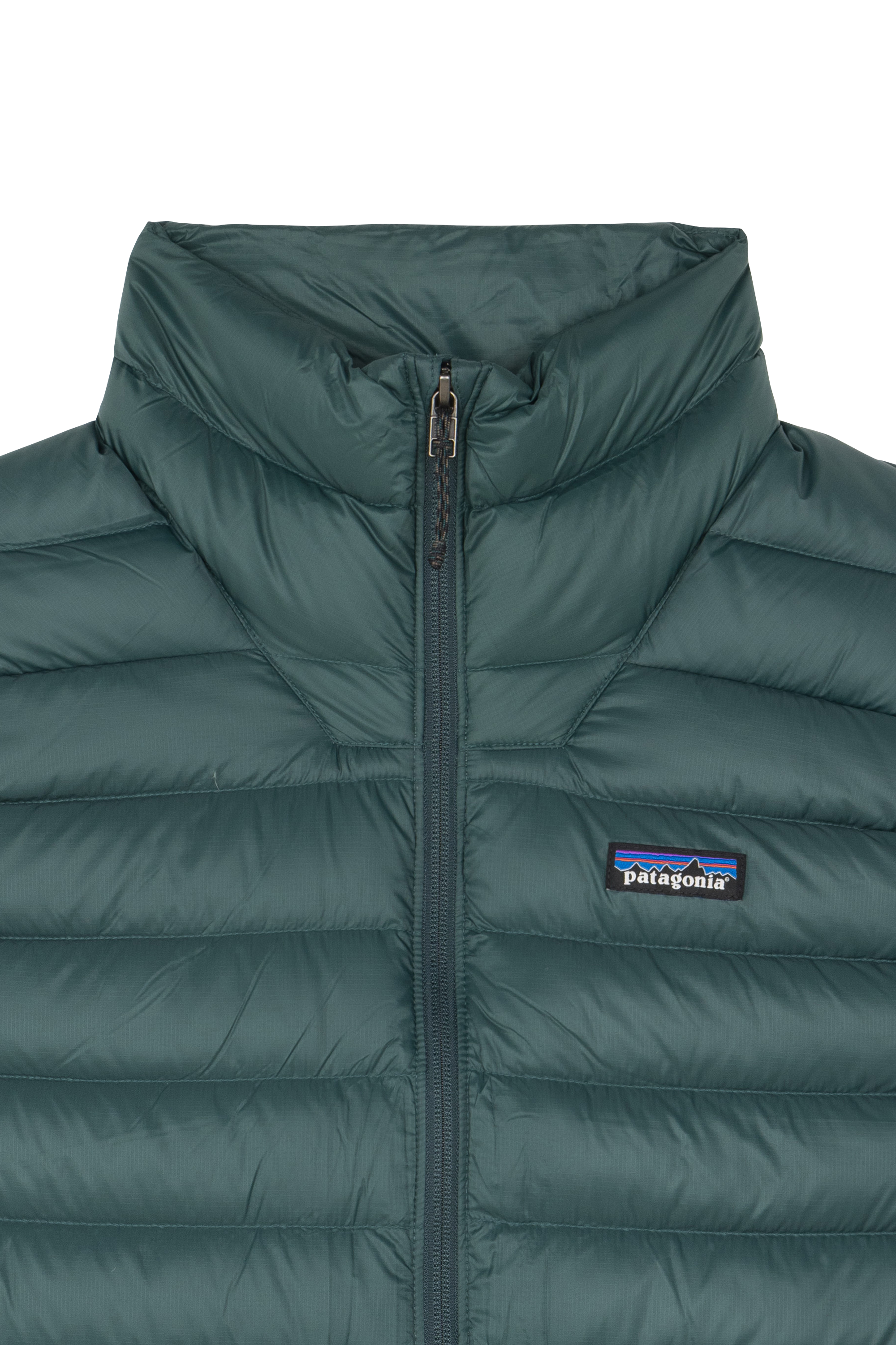 Lightweight quilted padded jacket with high neck Green
