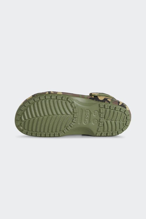 CROCS Flat furry sheepskin sandals Khaki