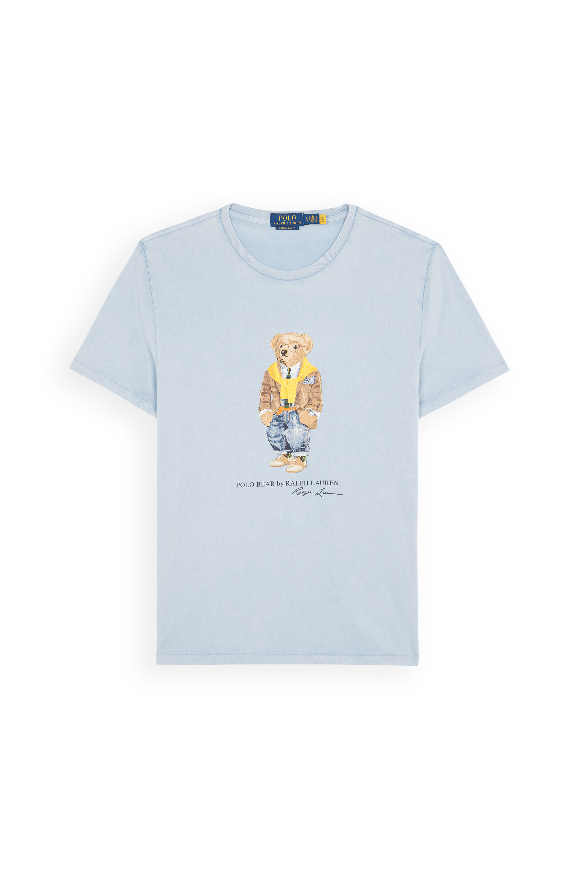 Regular-fit round-neck cotton T-shirt Blue