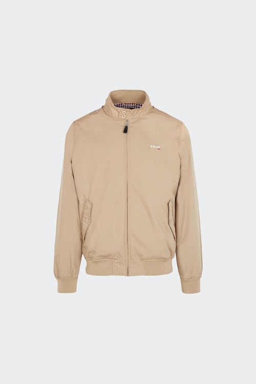 Schott Homme Blouson col montant regularfit Taille M - Beige