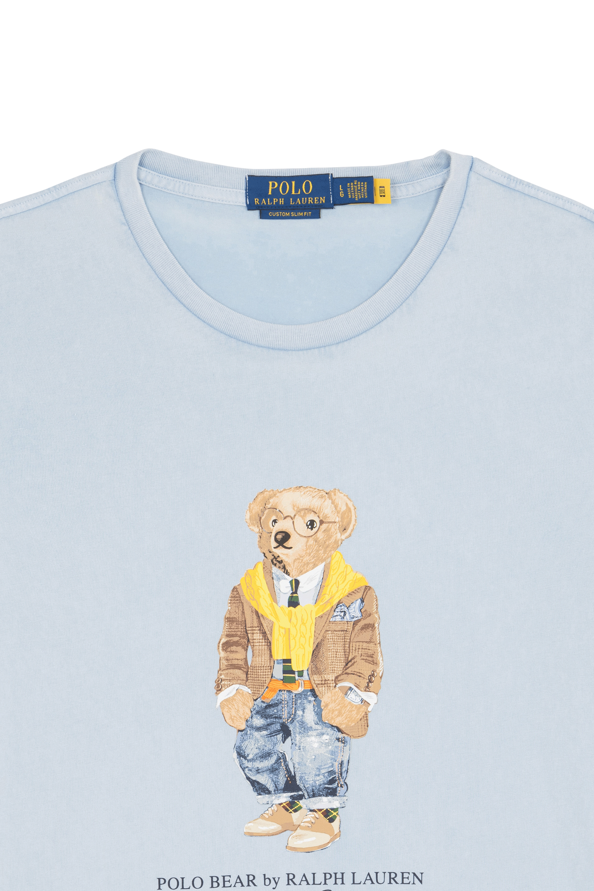 Regular-fit round-neck cotton T-shirt Blue