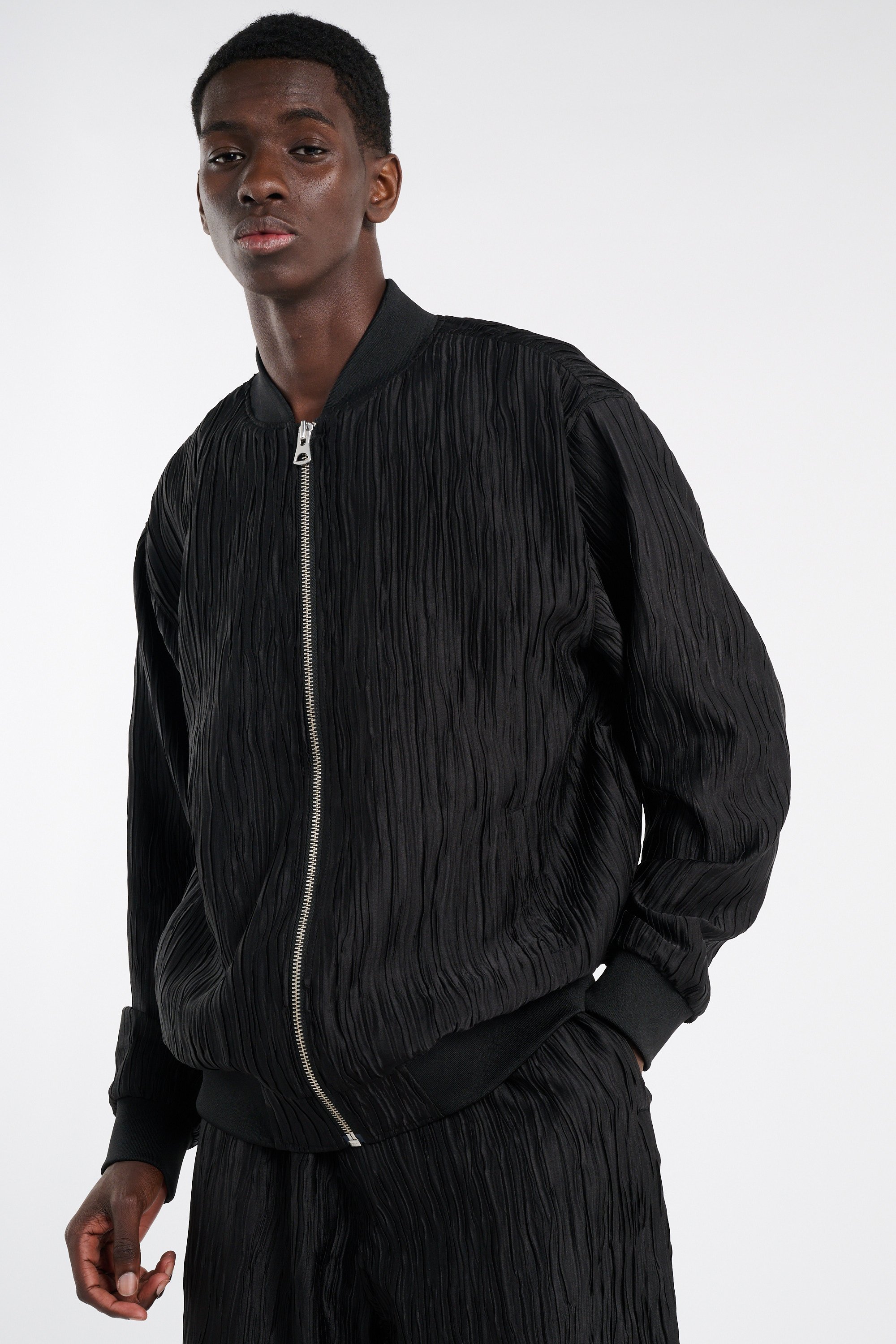 Veste oversize plissée Noir