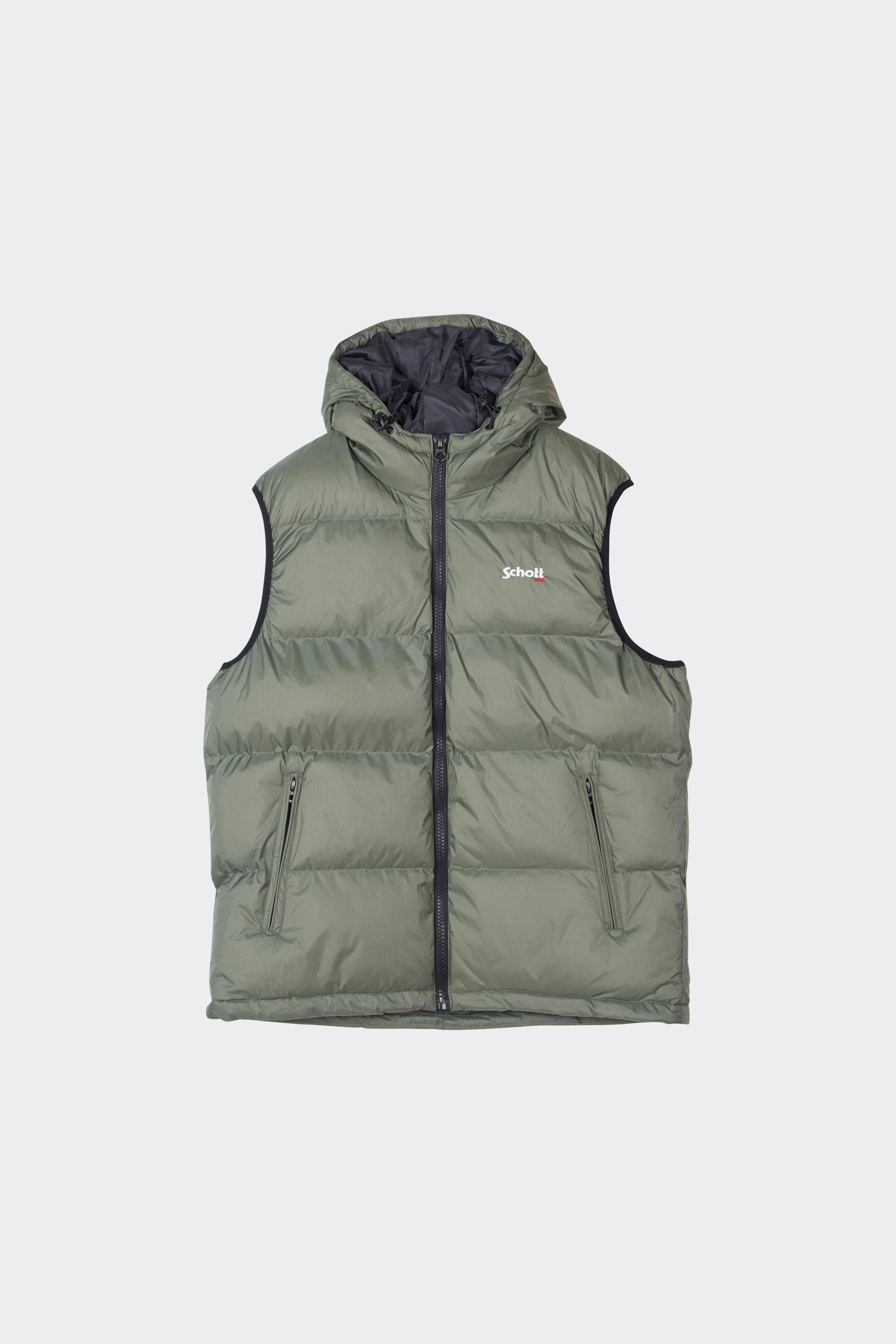 Sleeveless Puffer Jacket | Green by SCHOTT Sleeveless Puffer Jacket Green