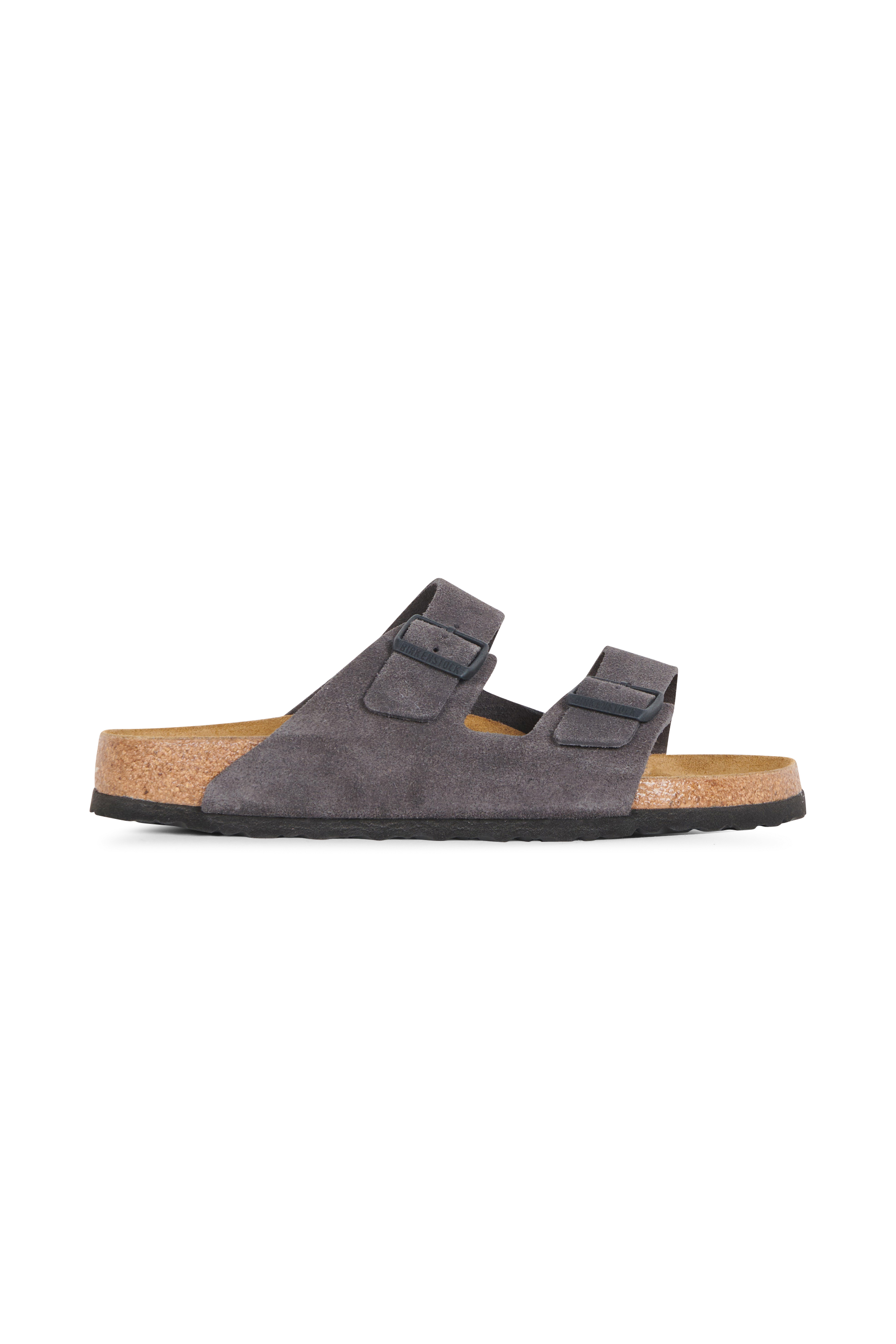 Flat furry sheepskin sandals Grey
