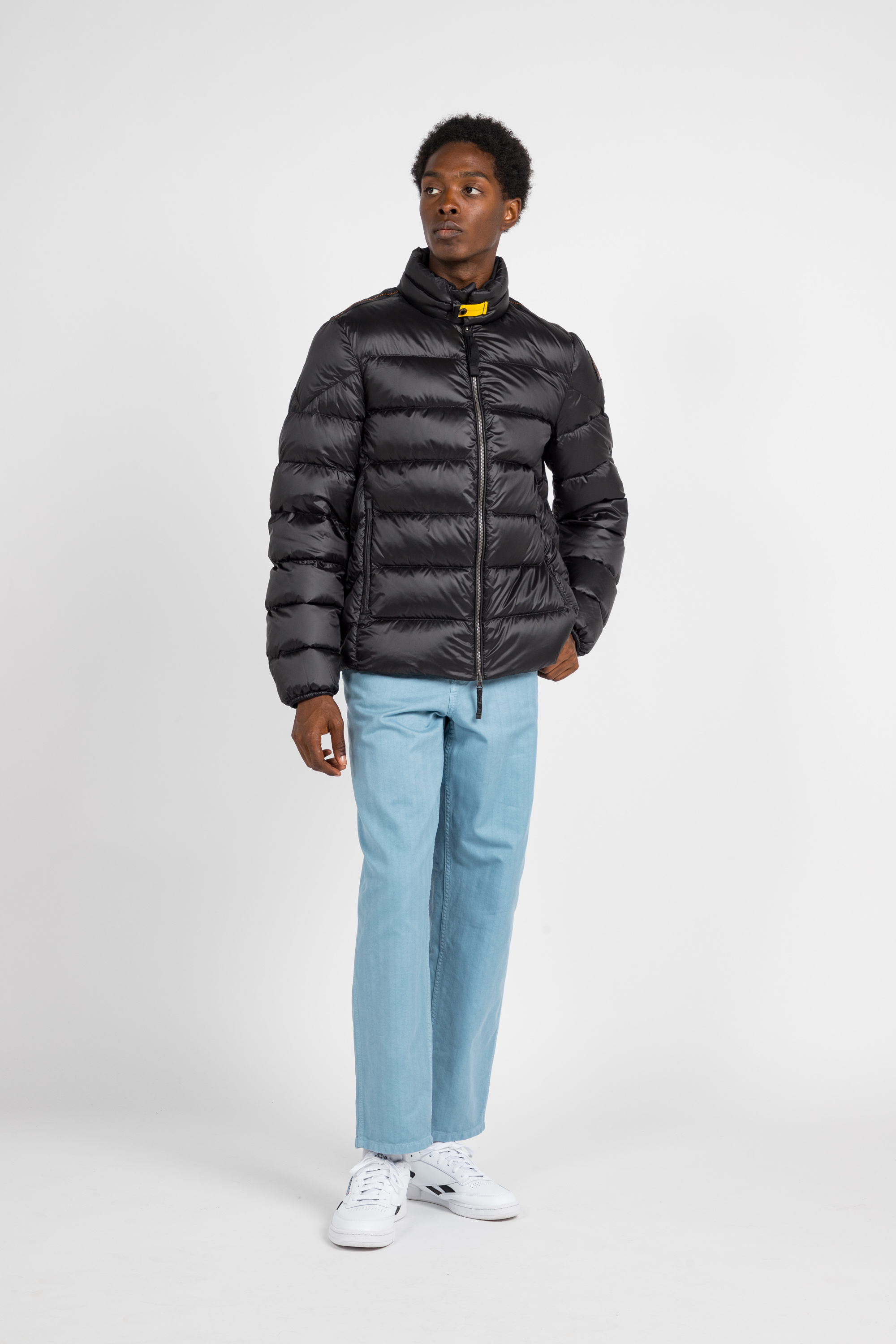 Lightweight quilted padded jacket with high neck Black