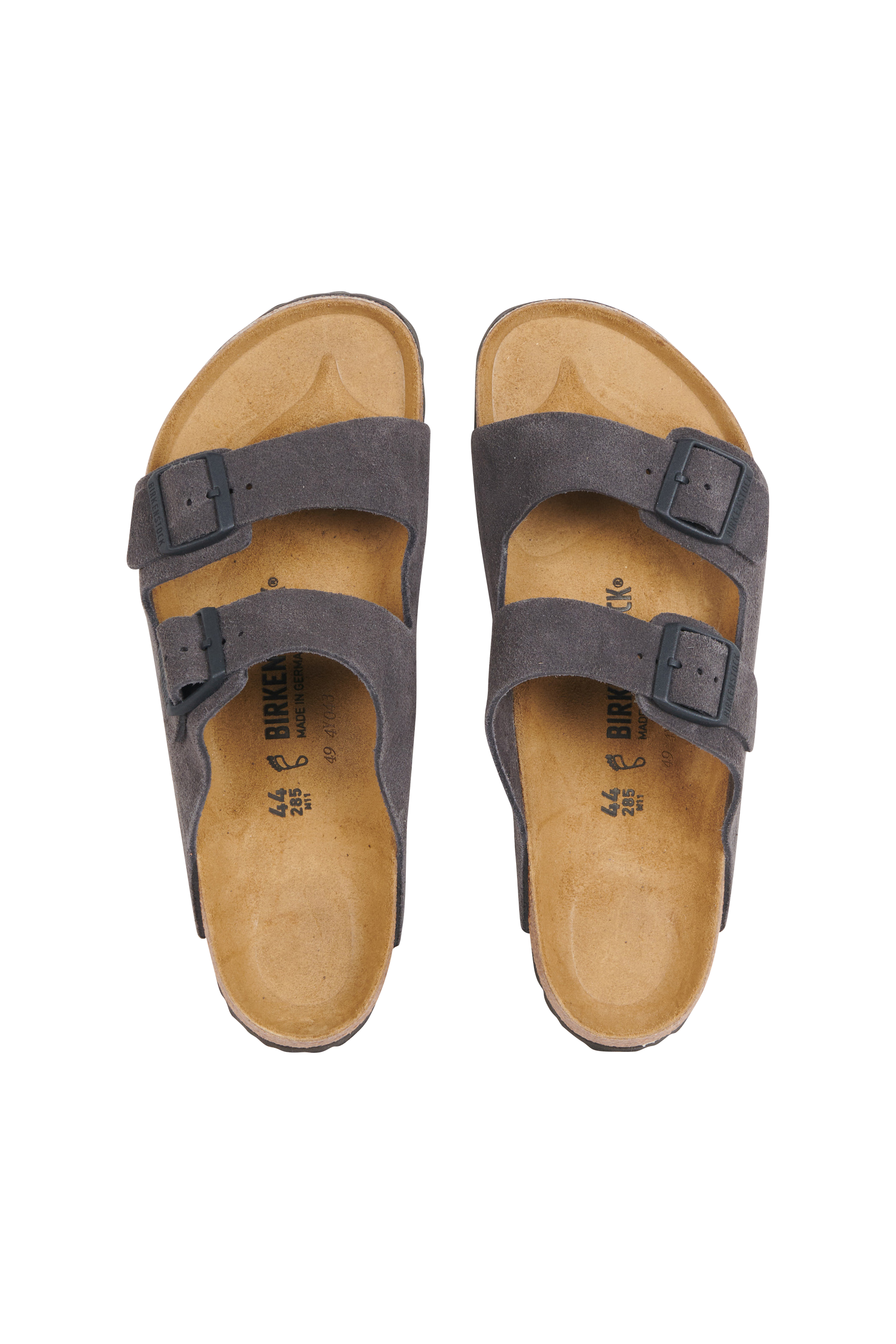 Flat furry sheepskin sandals Grey