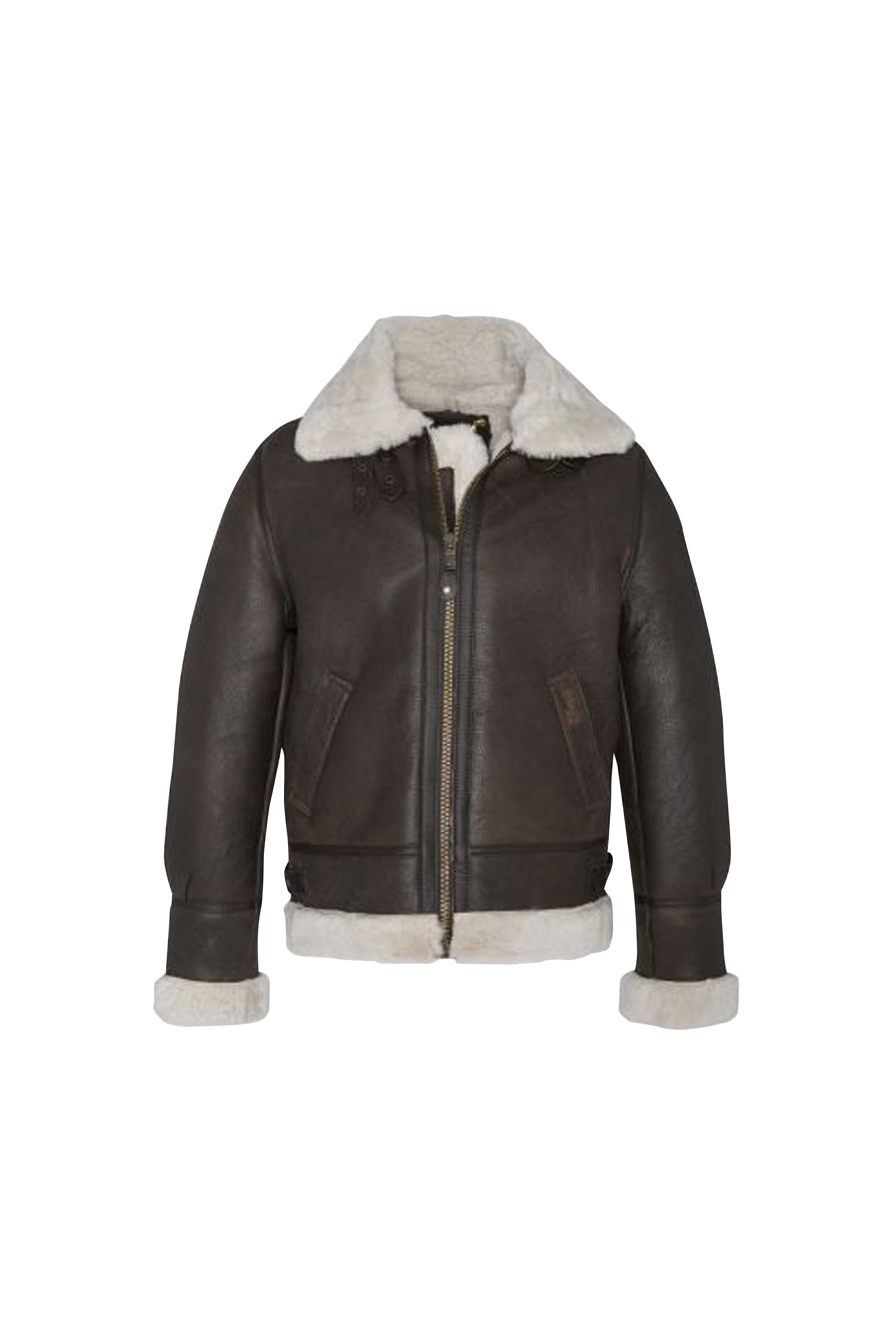 Leather bomber jacket Brown