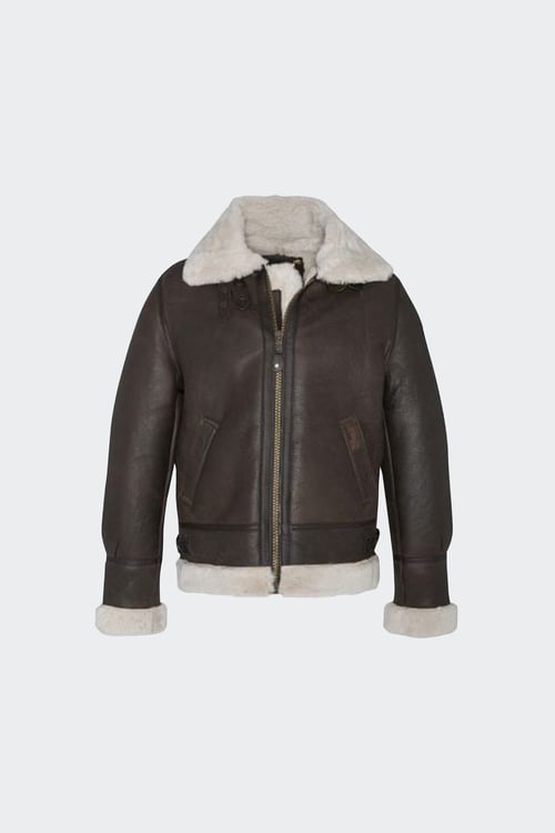 SCHOTT Leather bomber jacket Brown
