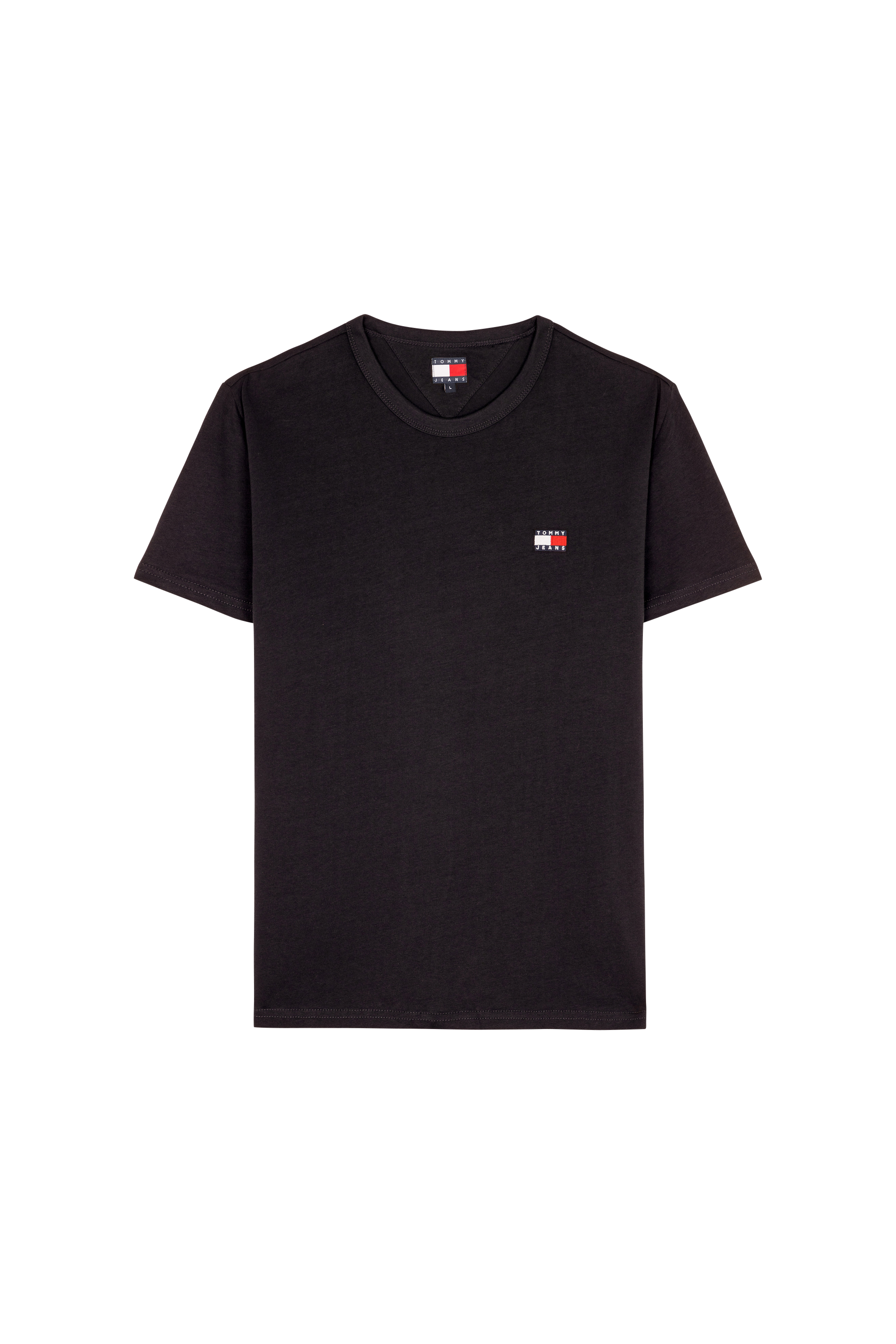 Regular-fit round-neck cotton T-shirt Black