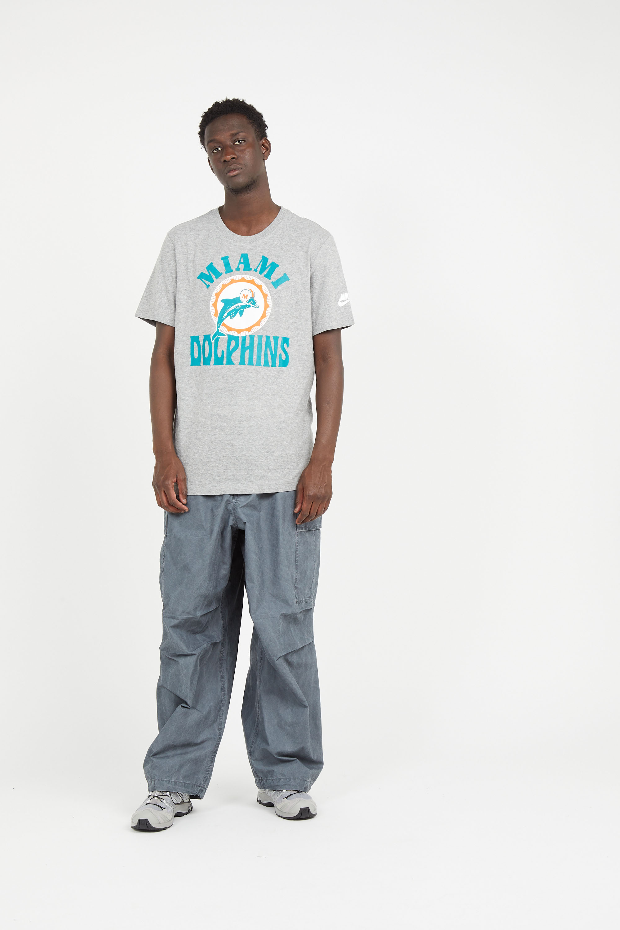 Regular-fit round-neck cotton T-shirt Grey