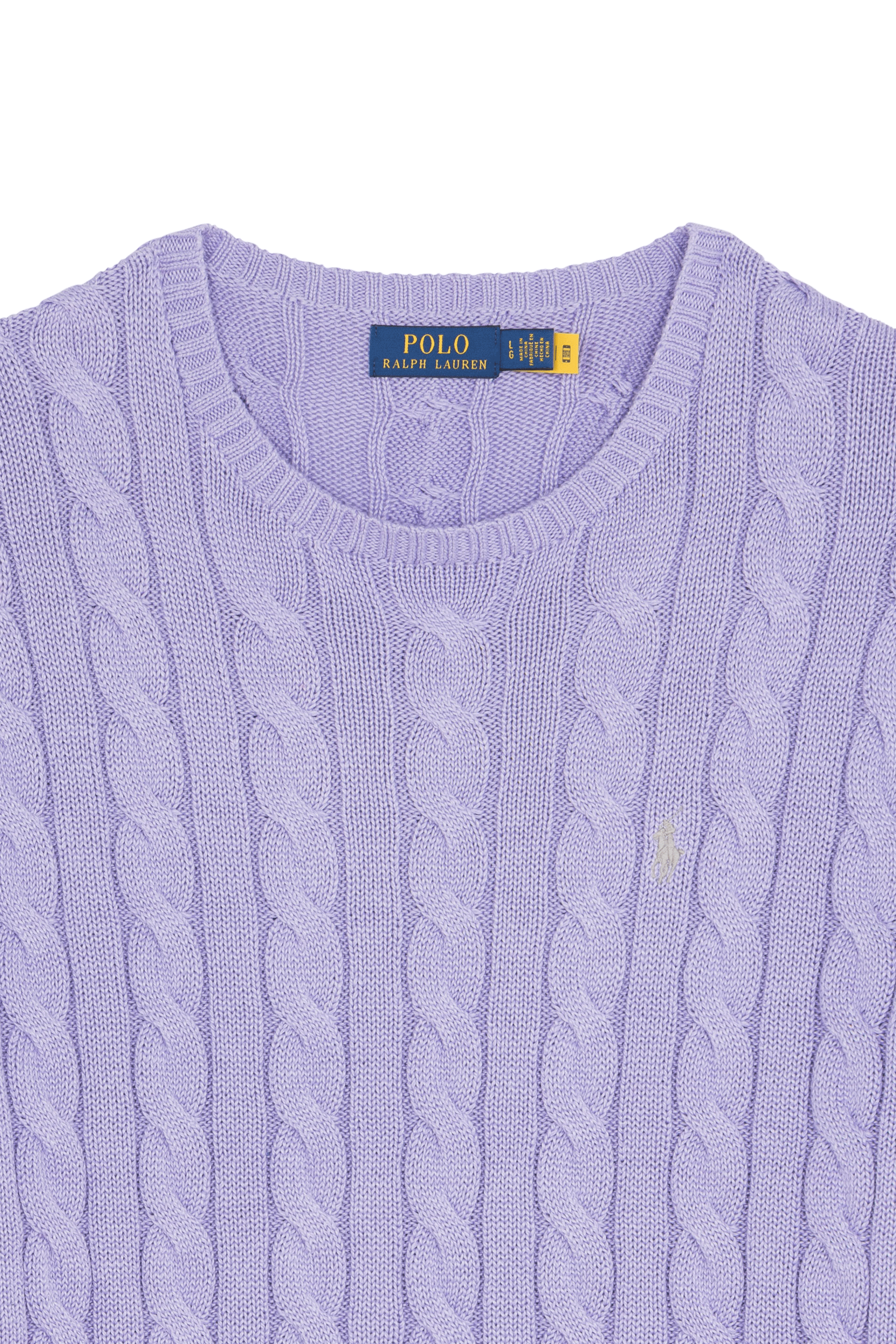 Pull droit col rond en coton Violet