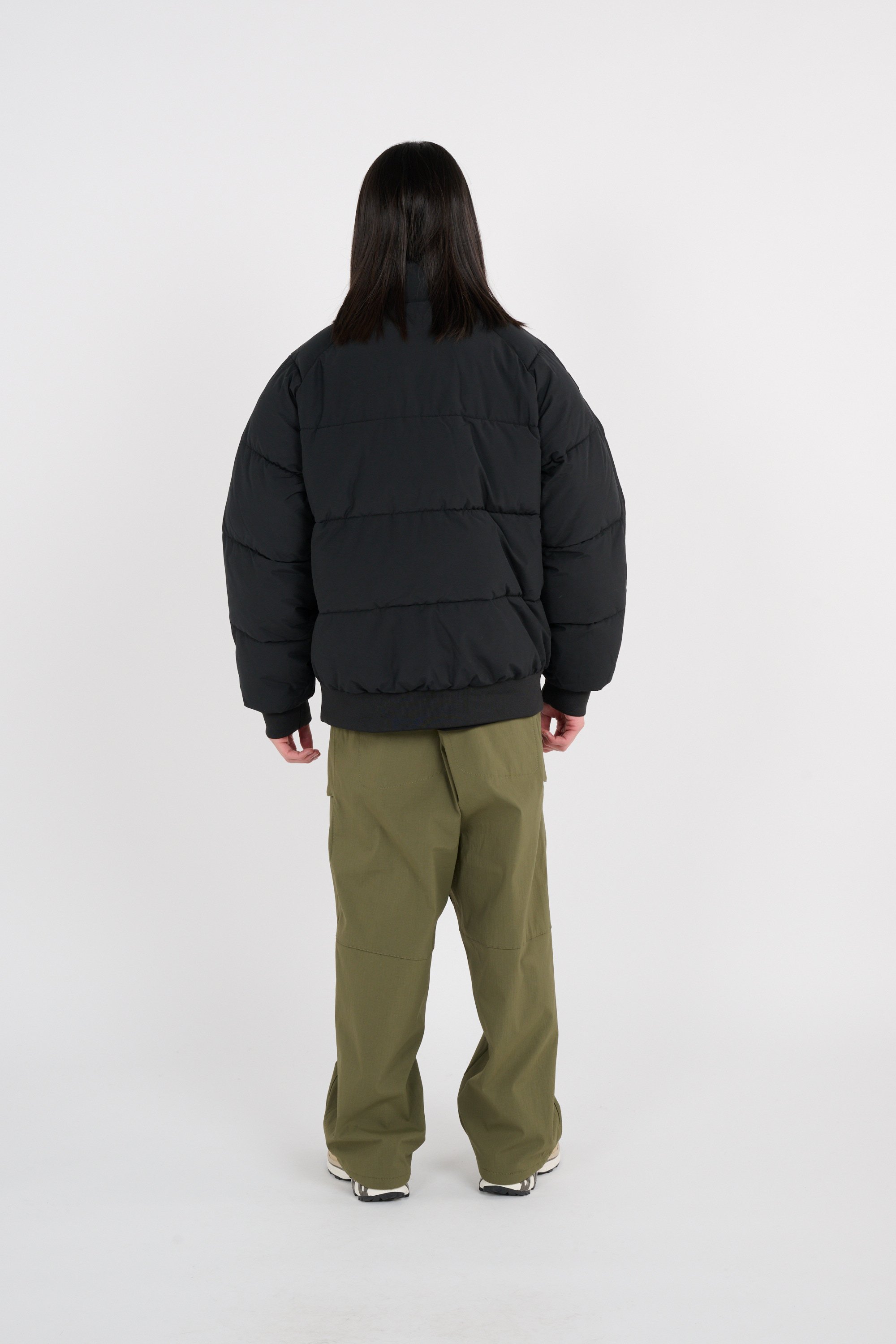 Lightweight quilted padded jacket with high neck Black